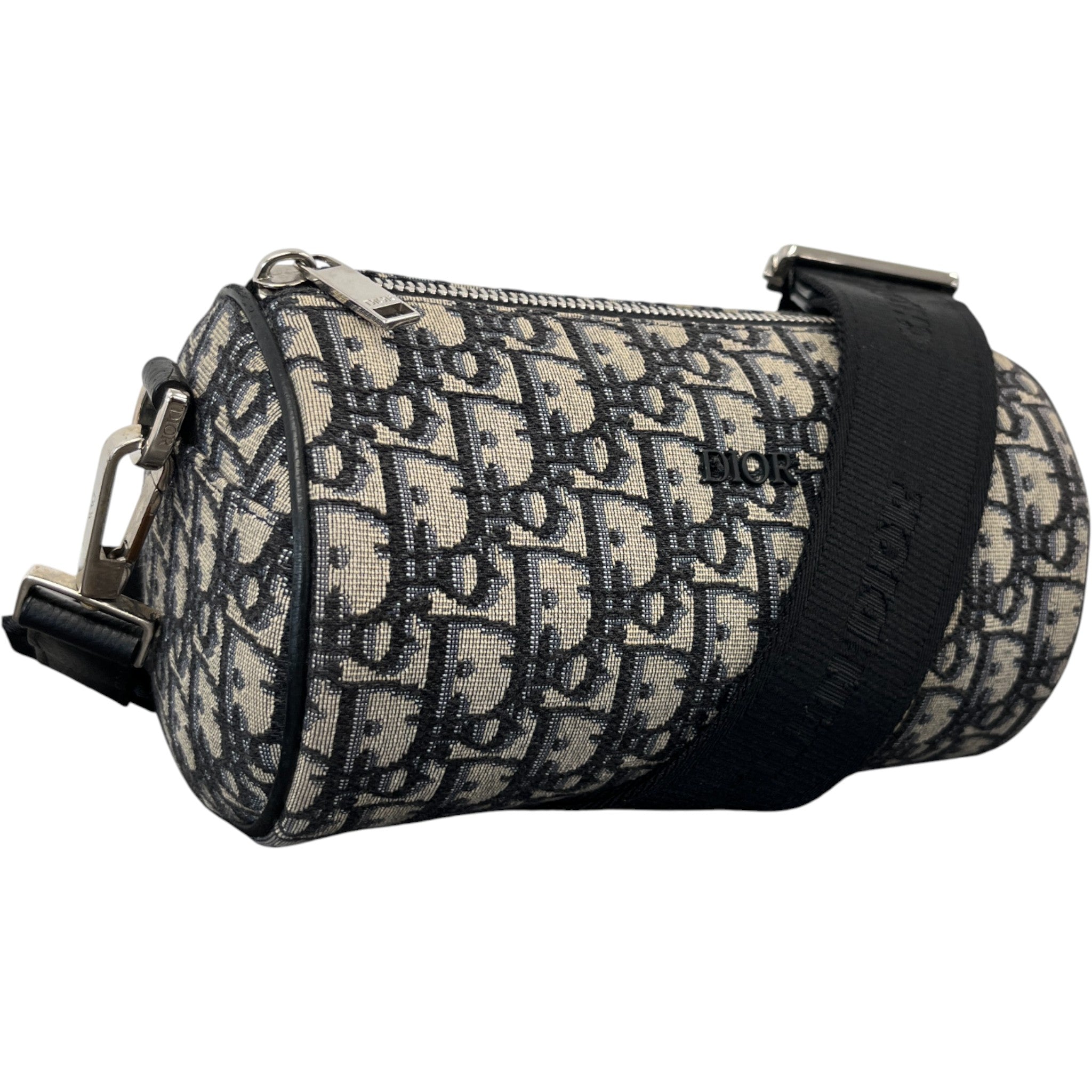 Men's Oblique Mini Roller Messenger Bag Black