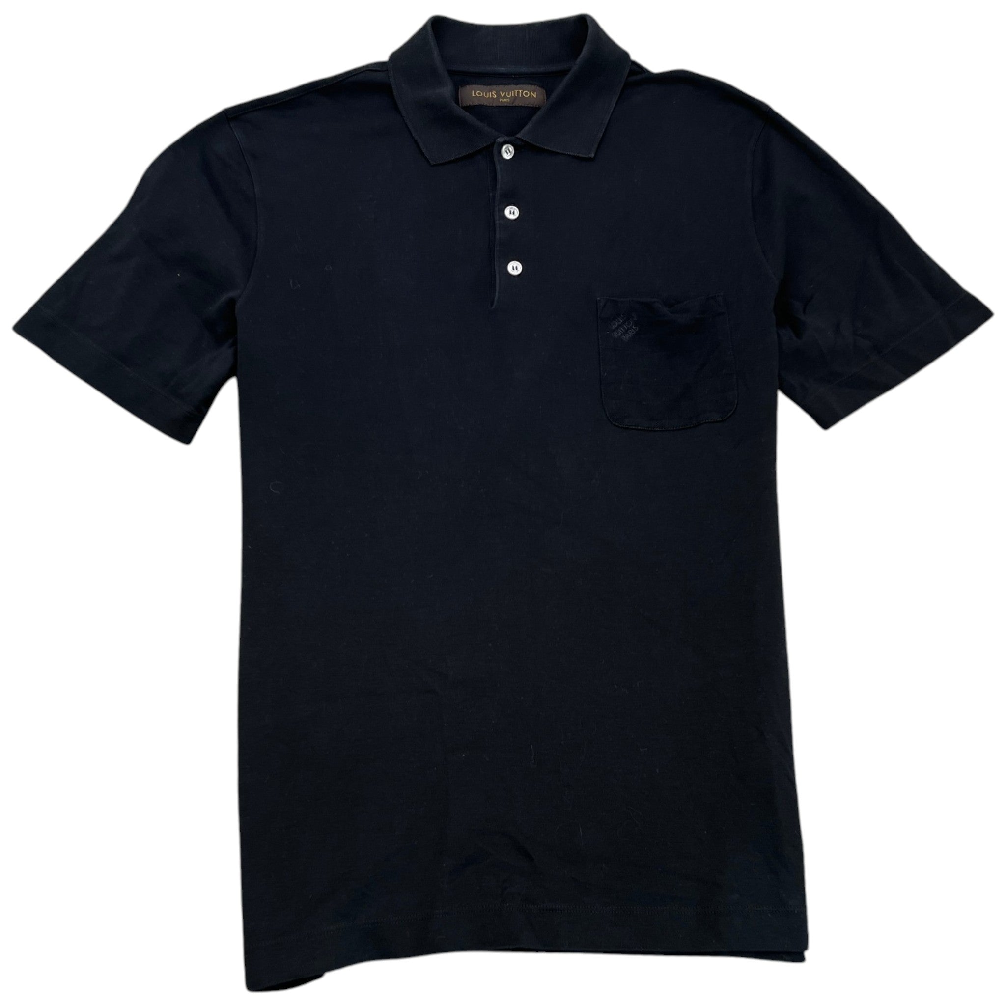 Men's Damier Pocket Polo Shirt Black Size XL