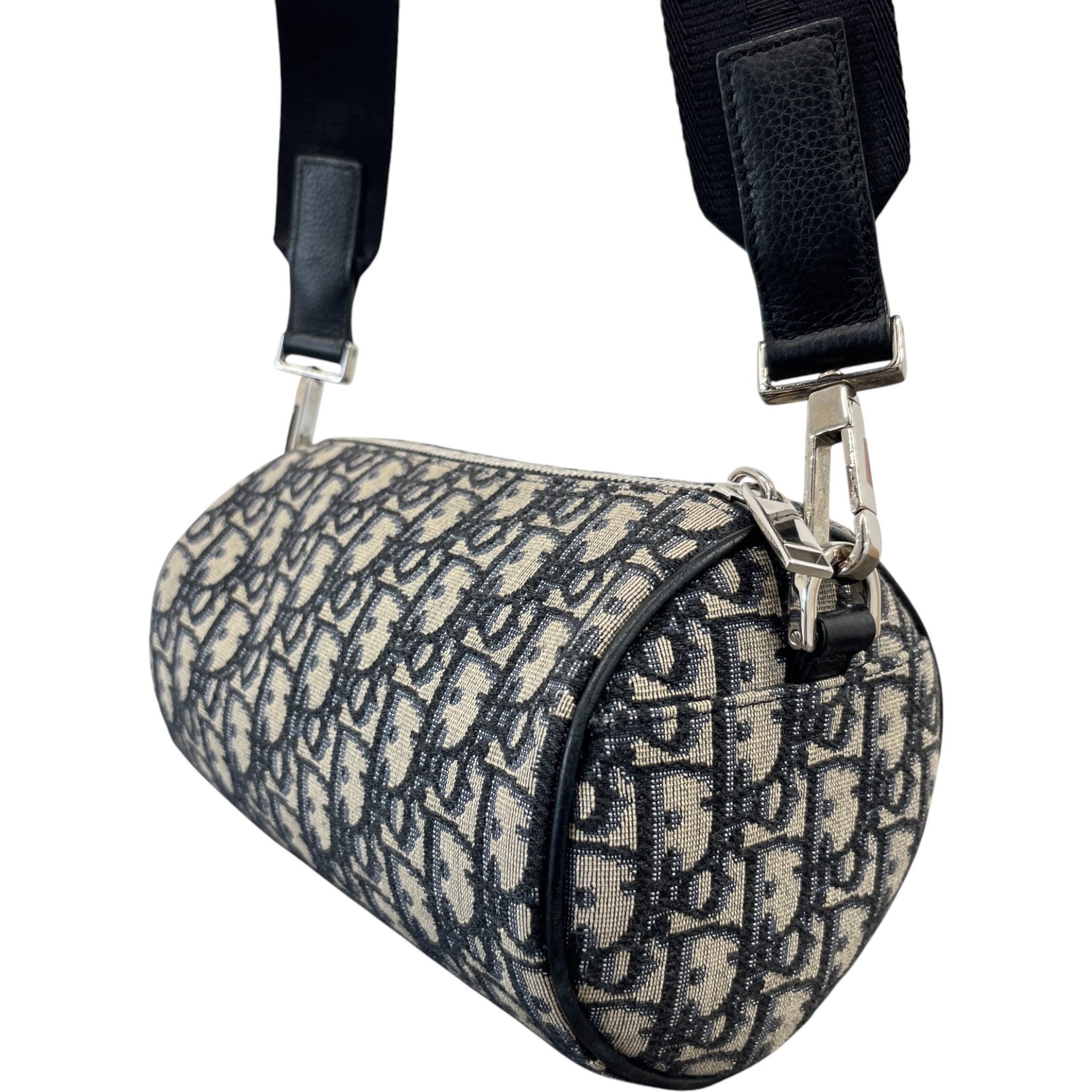 Men's Oblique Mini Roller Messenger Bag Black