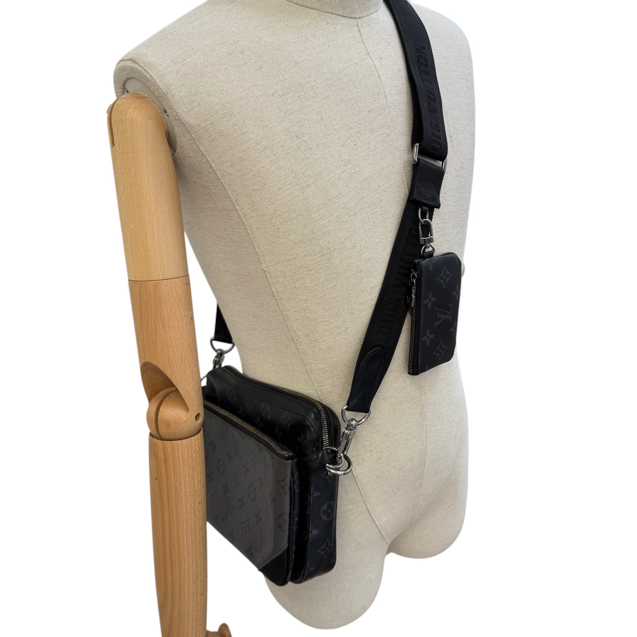 Men's Monogram Eclipse Trio Messenger Bag Black