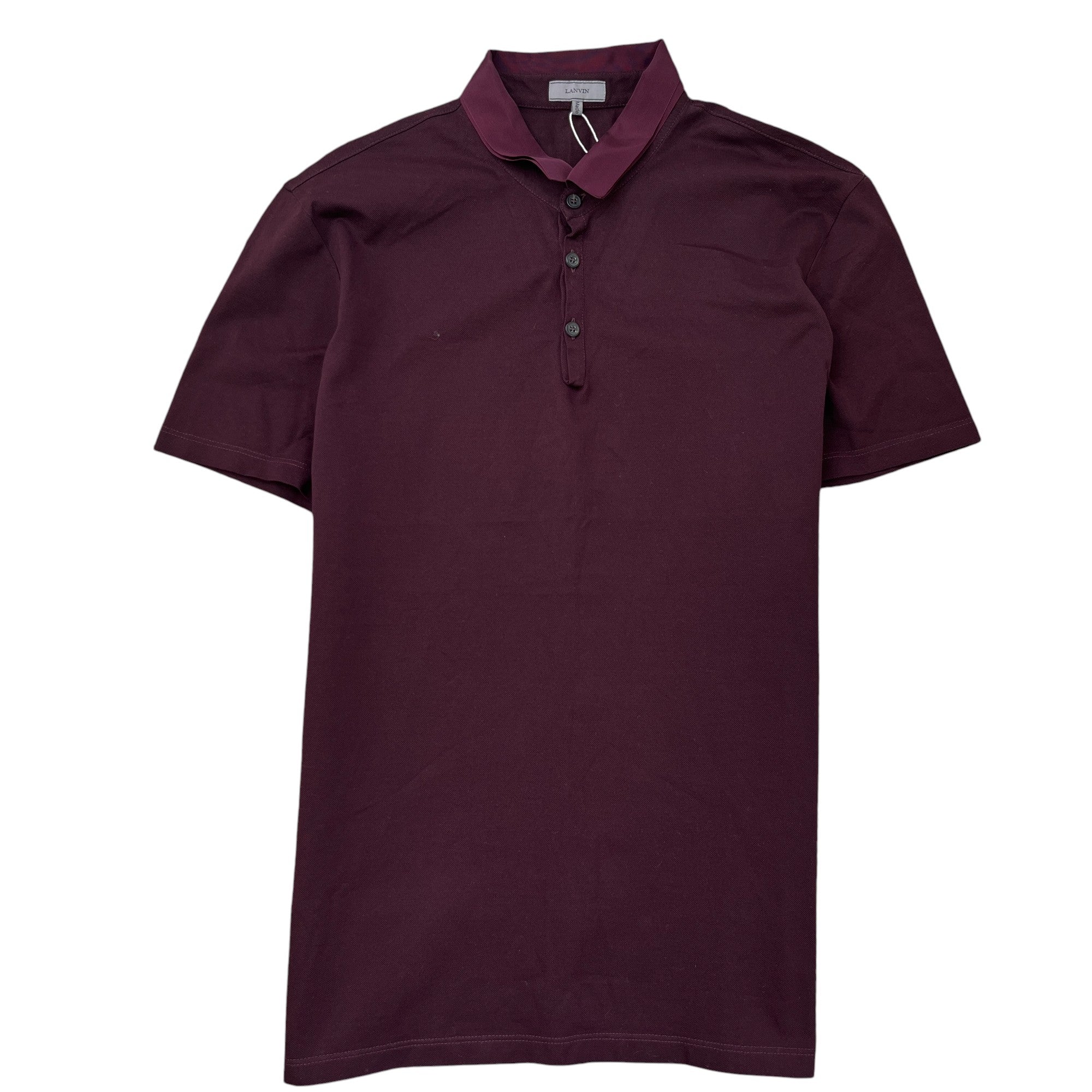 Men's Plain Polo Shirt Burgundy Size L