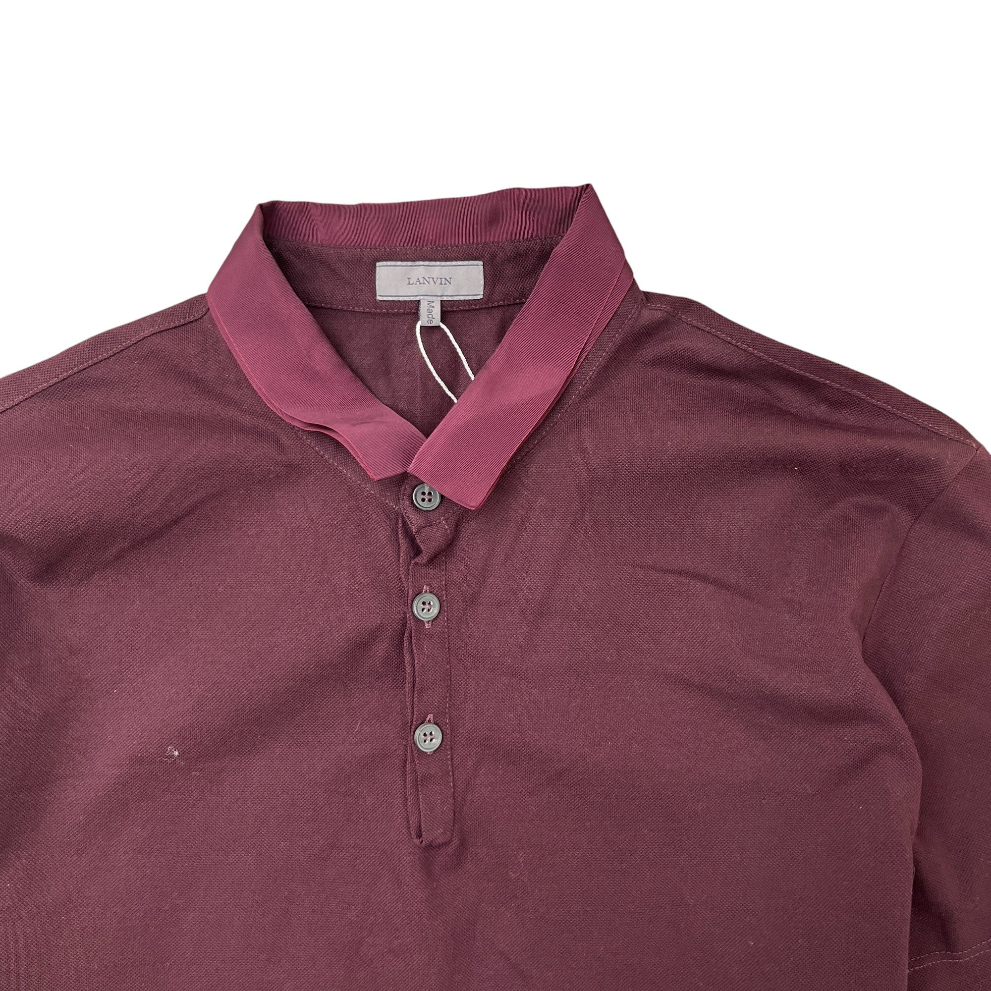 Men's Plain Polo Shirt Burgundy Size L