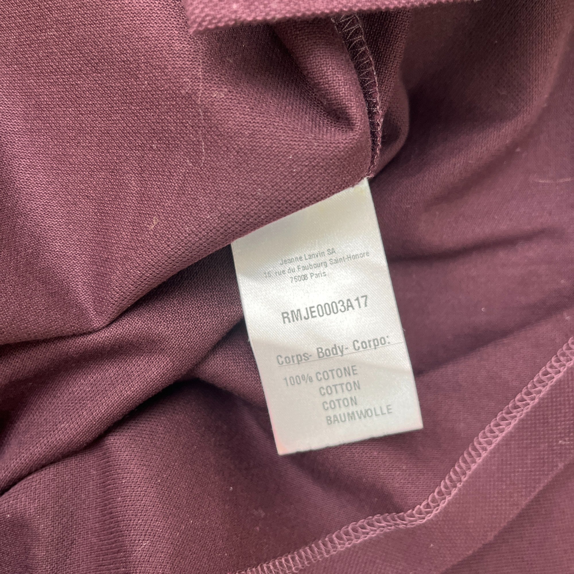 Men's Plain Polo Shirt Burgundy Size L