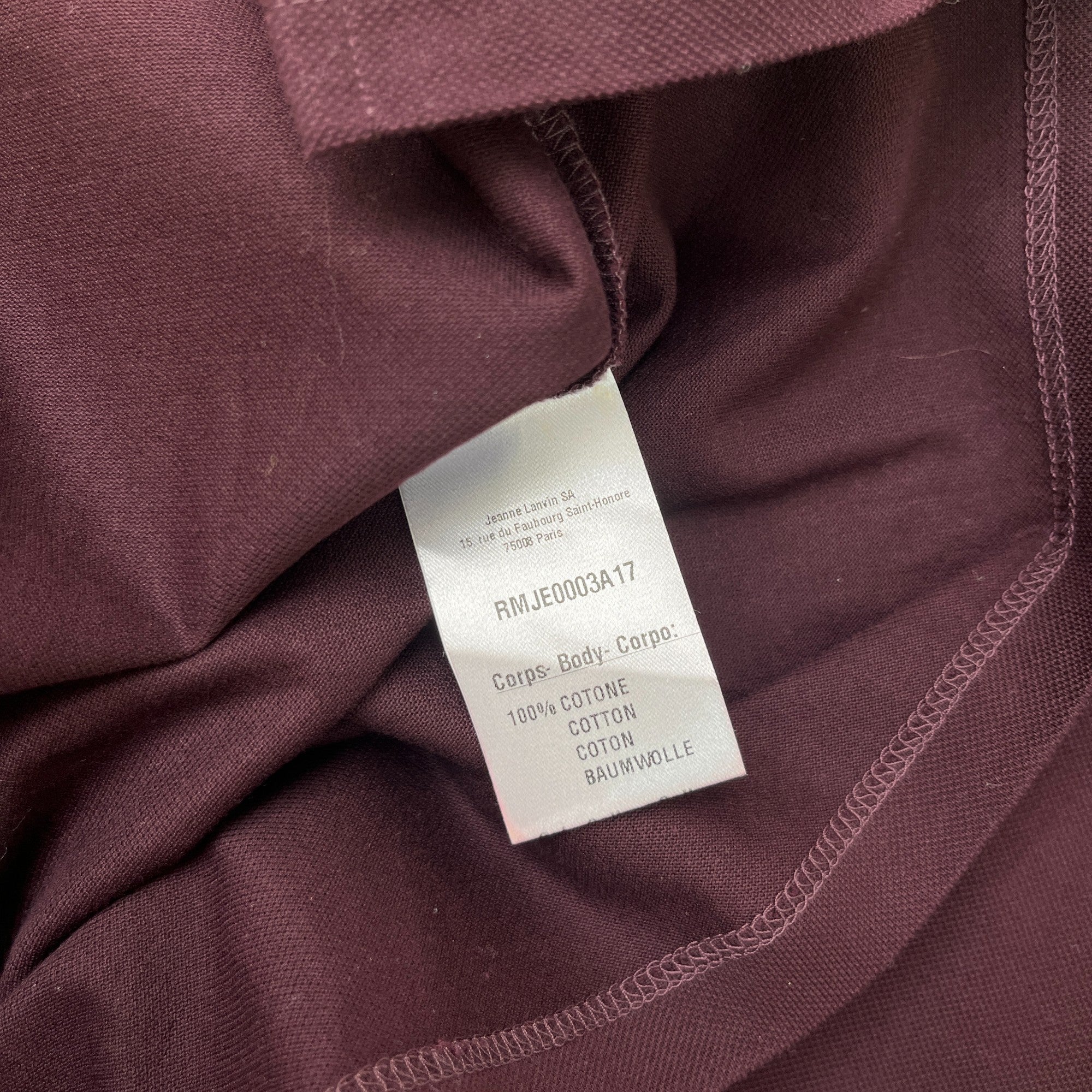 Men's Plain Polo Shirt Burgundy Size L
