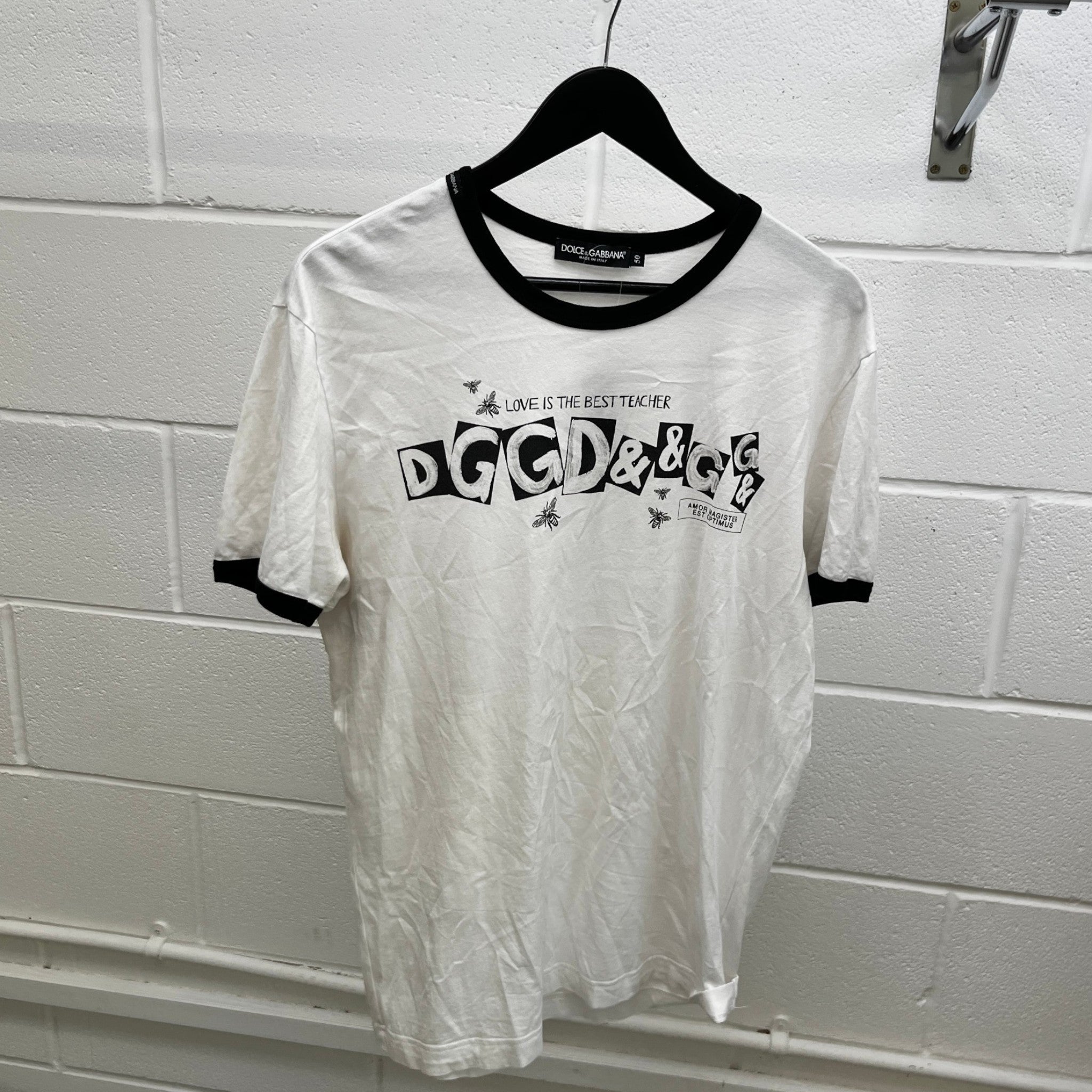 Men's Love Is The Best Teacher Print T-Shirt White Size IT 50 / UK L
