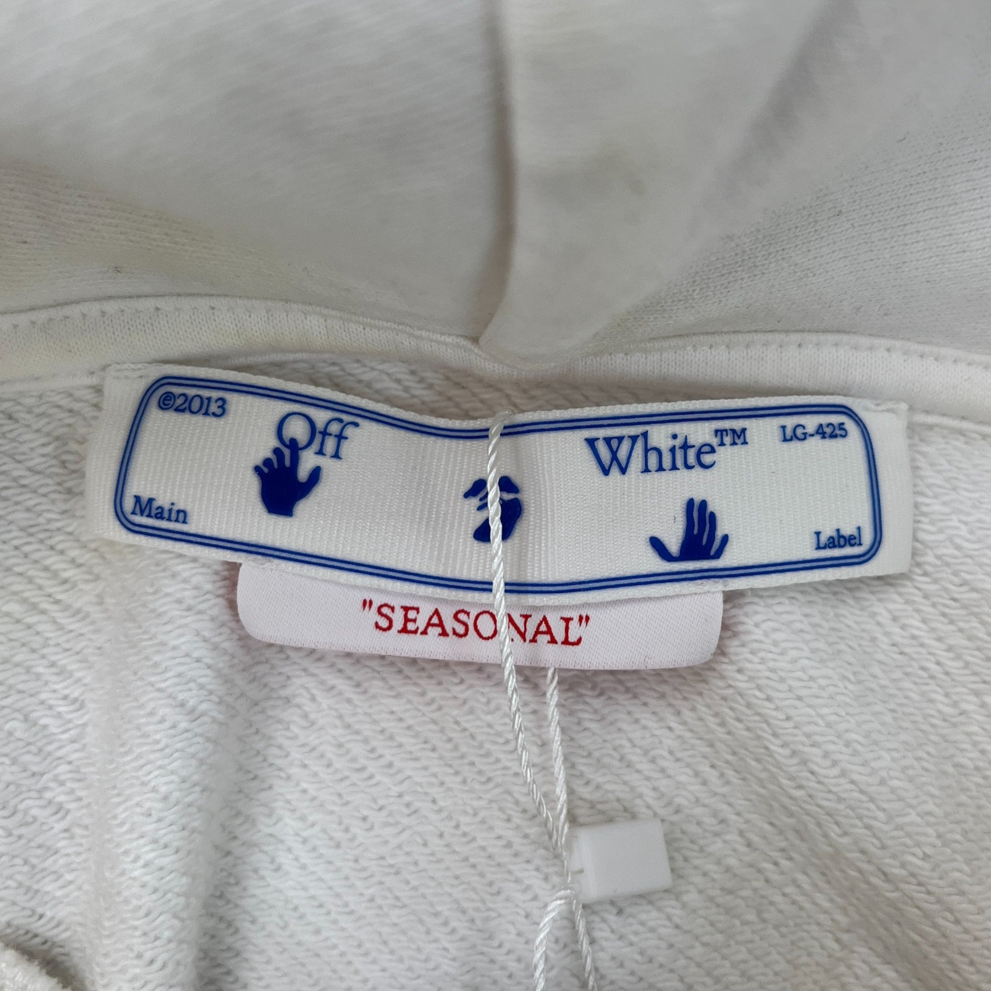 Men's Embroidered Logo Hoodie Cream Size S