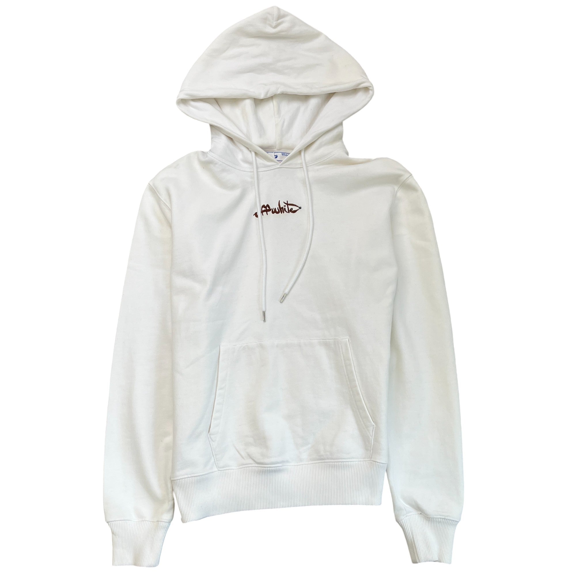 Men's Embroidered Logo Hoodie Cream Size S