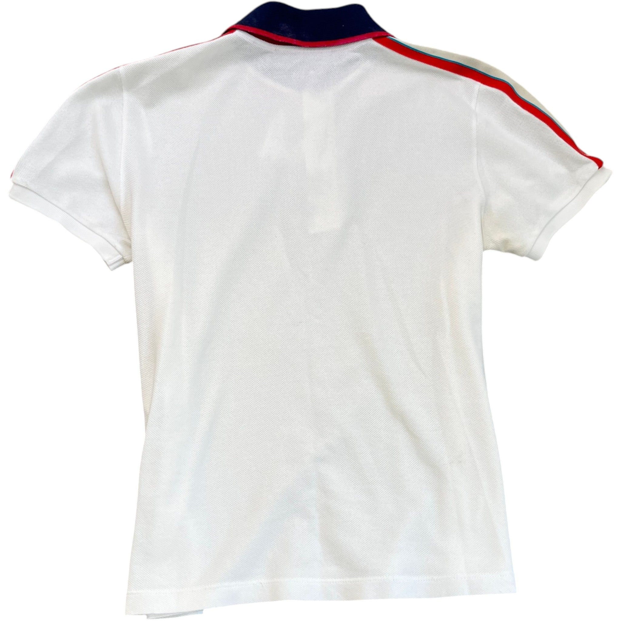 Men's Web Stripe Polo Shirt White Size S