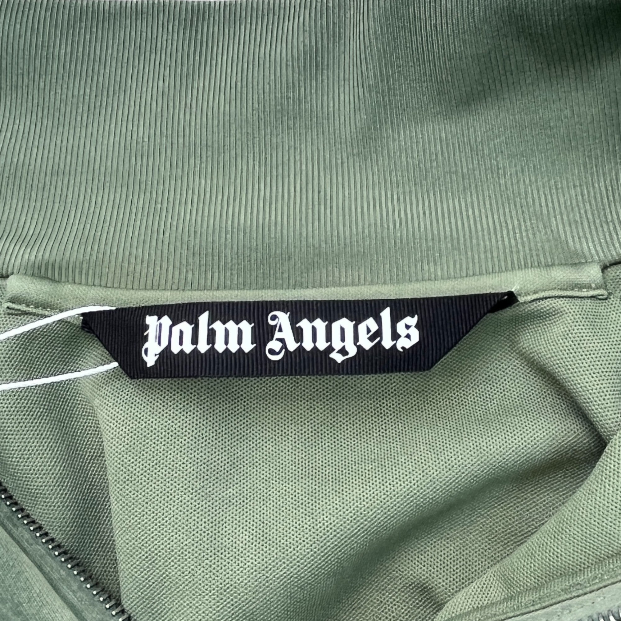 Men's Logo Print Track Jacket Green Size XS