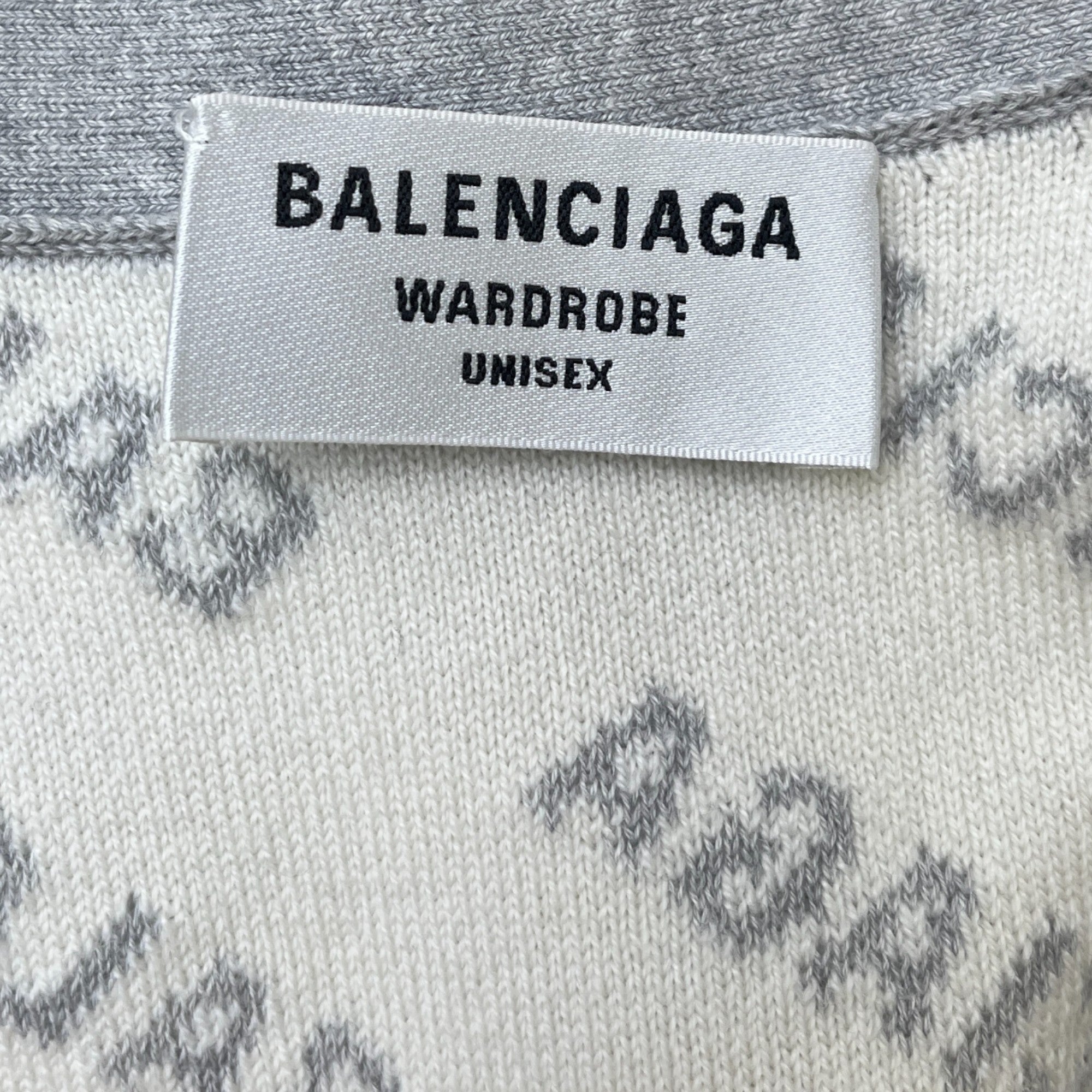 Men's Monogram Print Cardigan Grey Size M