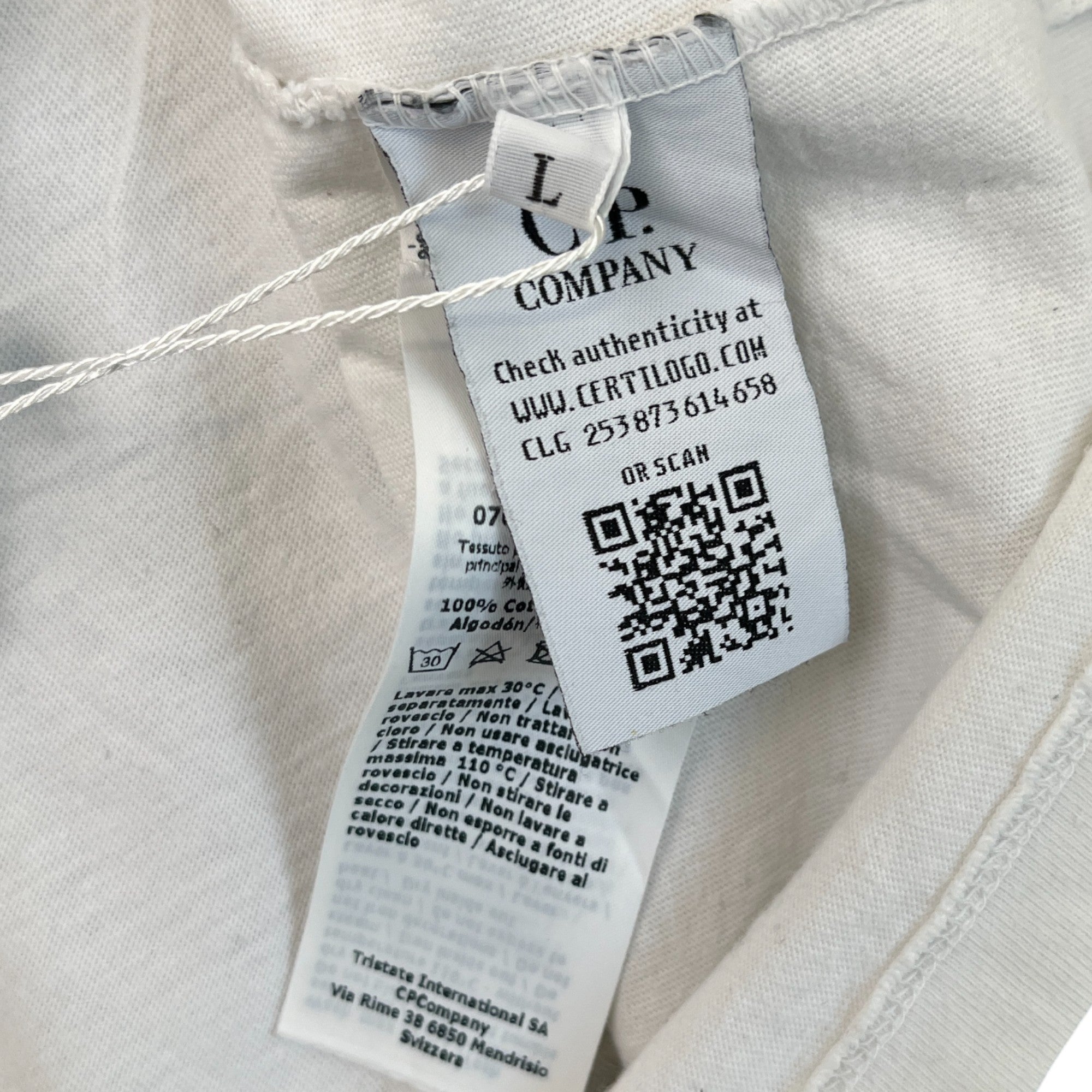 Men's Logo Print T-Shirt White Size L