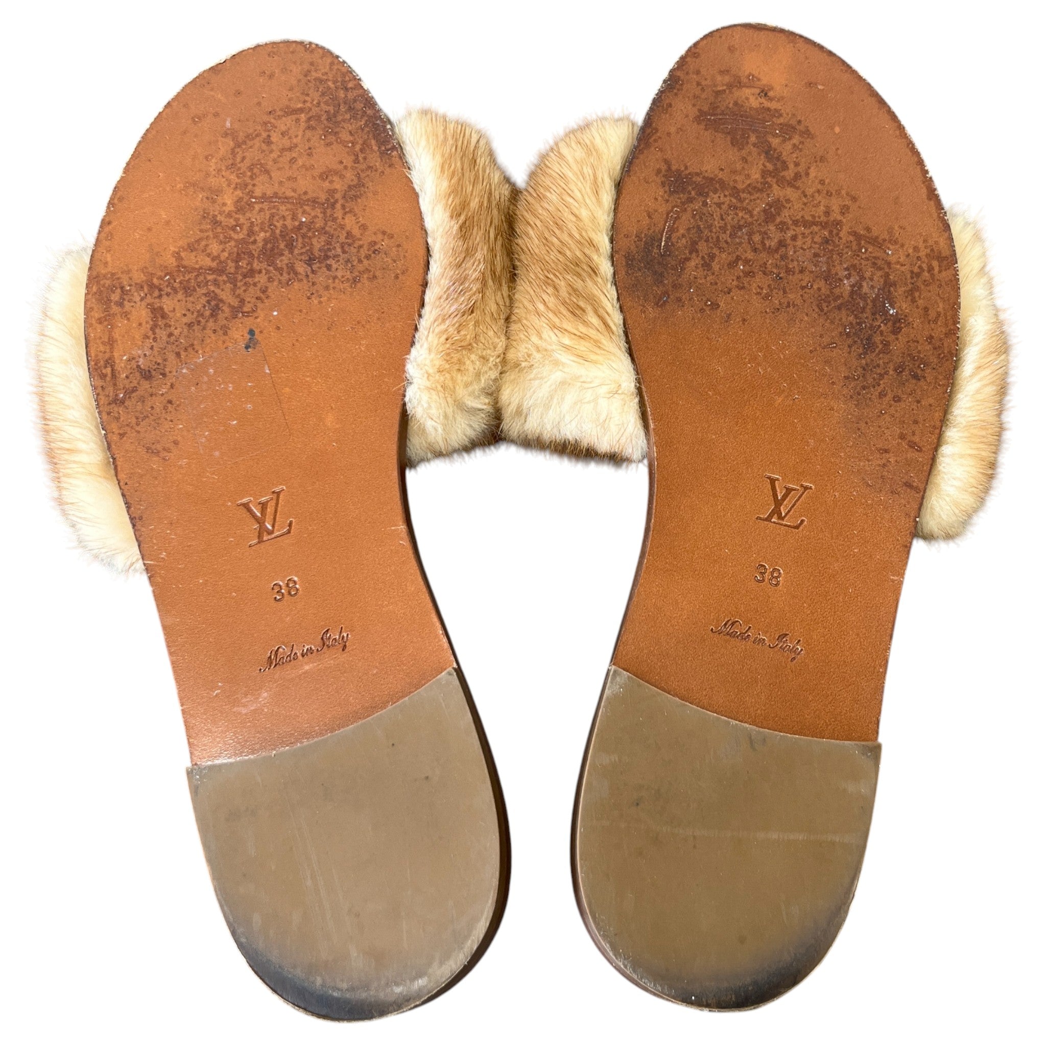 Women's Lock It Mink Fur Sandals Brown Size EU 38 / UK 5