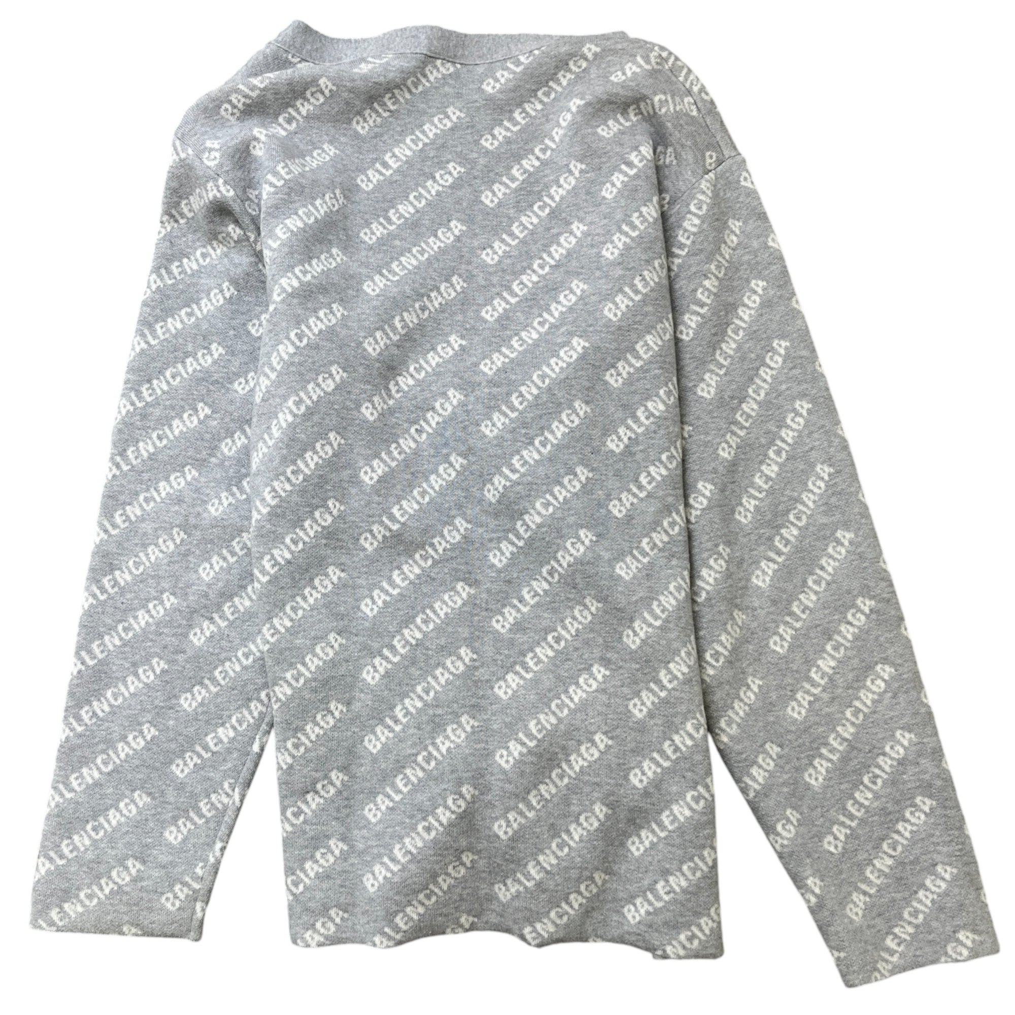 Men's Monogram Print Cardigan Grey Size M