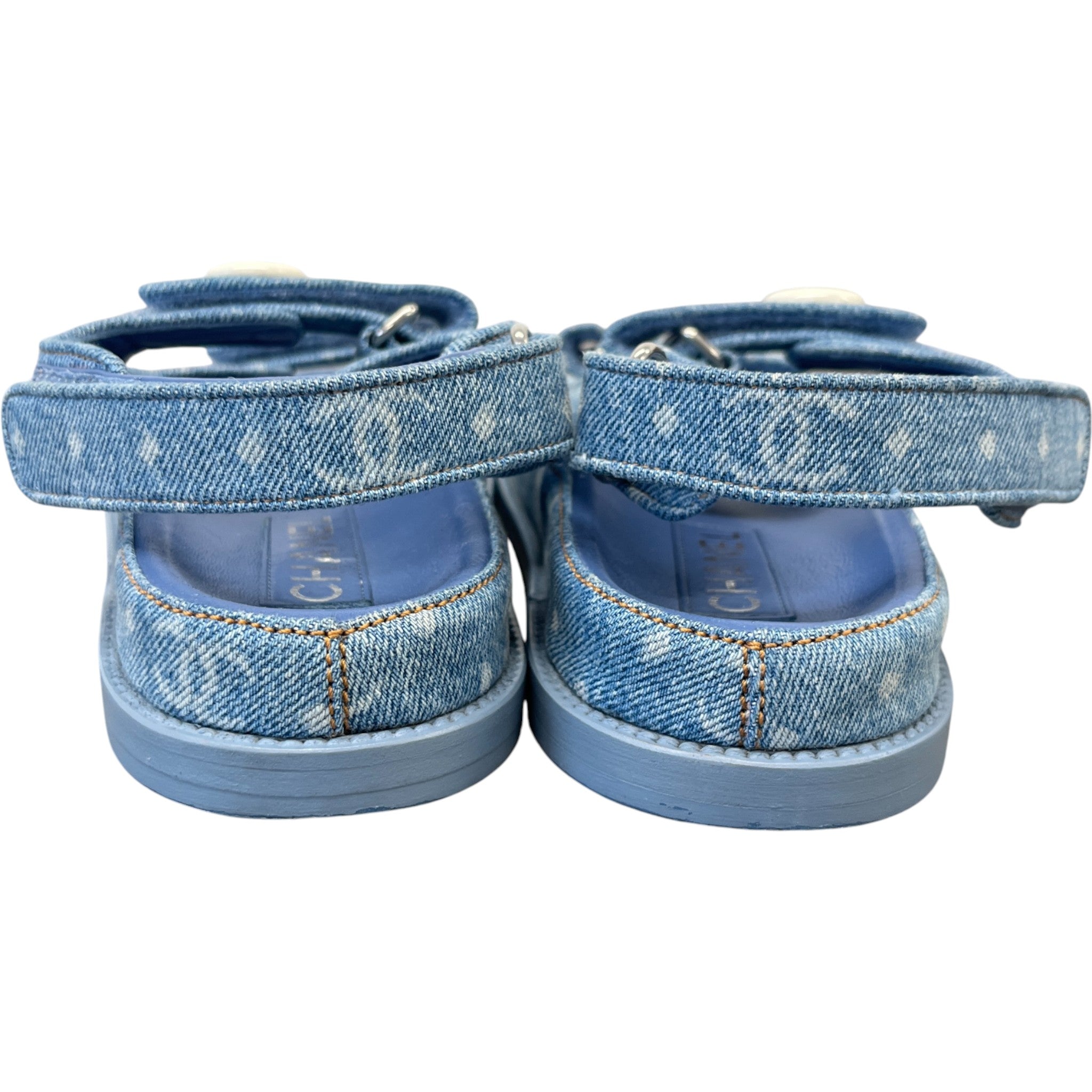 Women's Cc Monogram Dad Sandals Blue Size EU 38 / UK 5