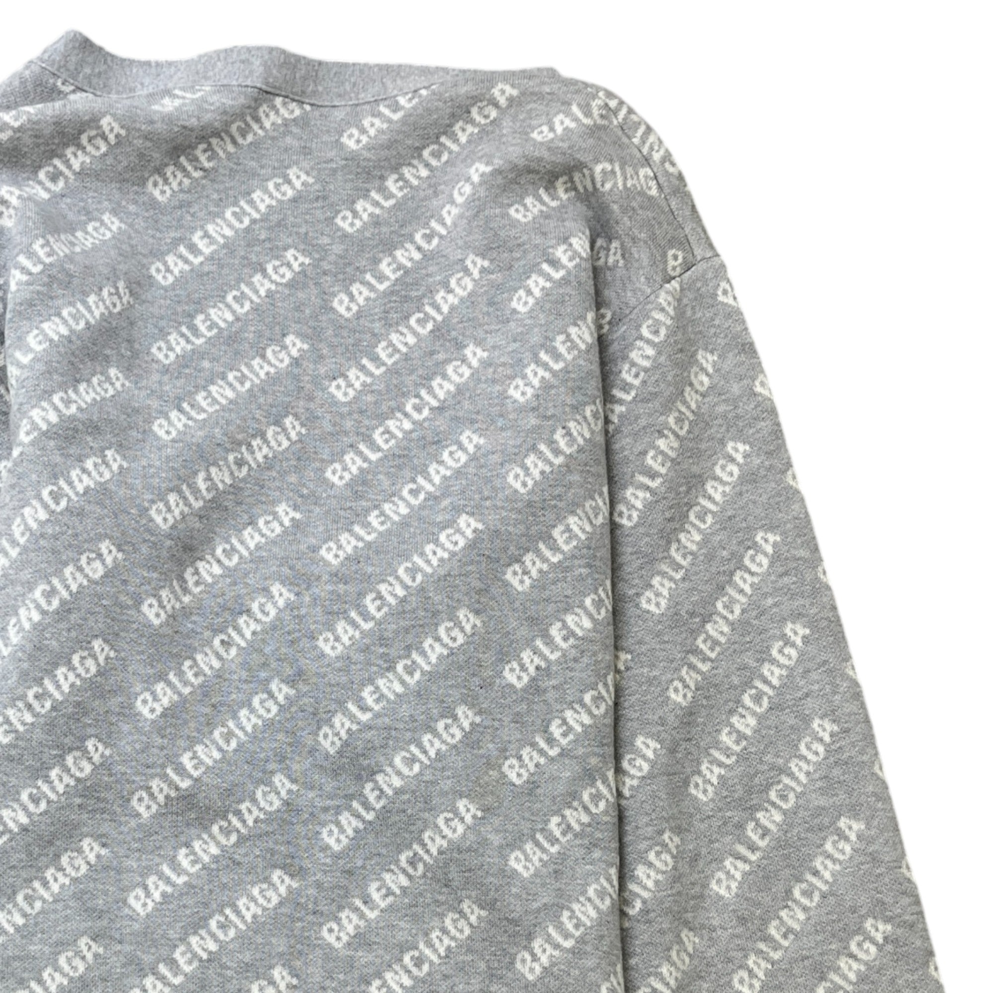 Men's Monogram Print Cardigan Grey Size M