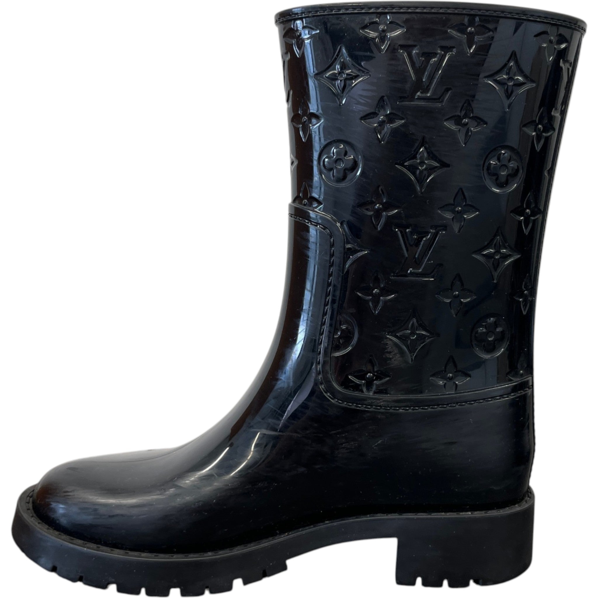 Women's Drops Flat Half Rain Wellies Black Size EU 36 / UK 3