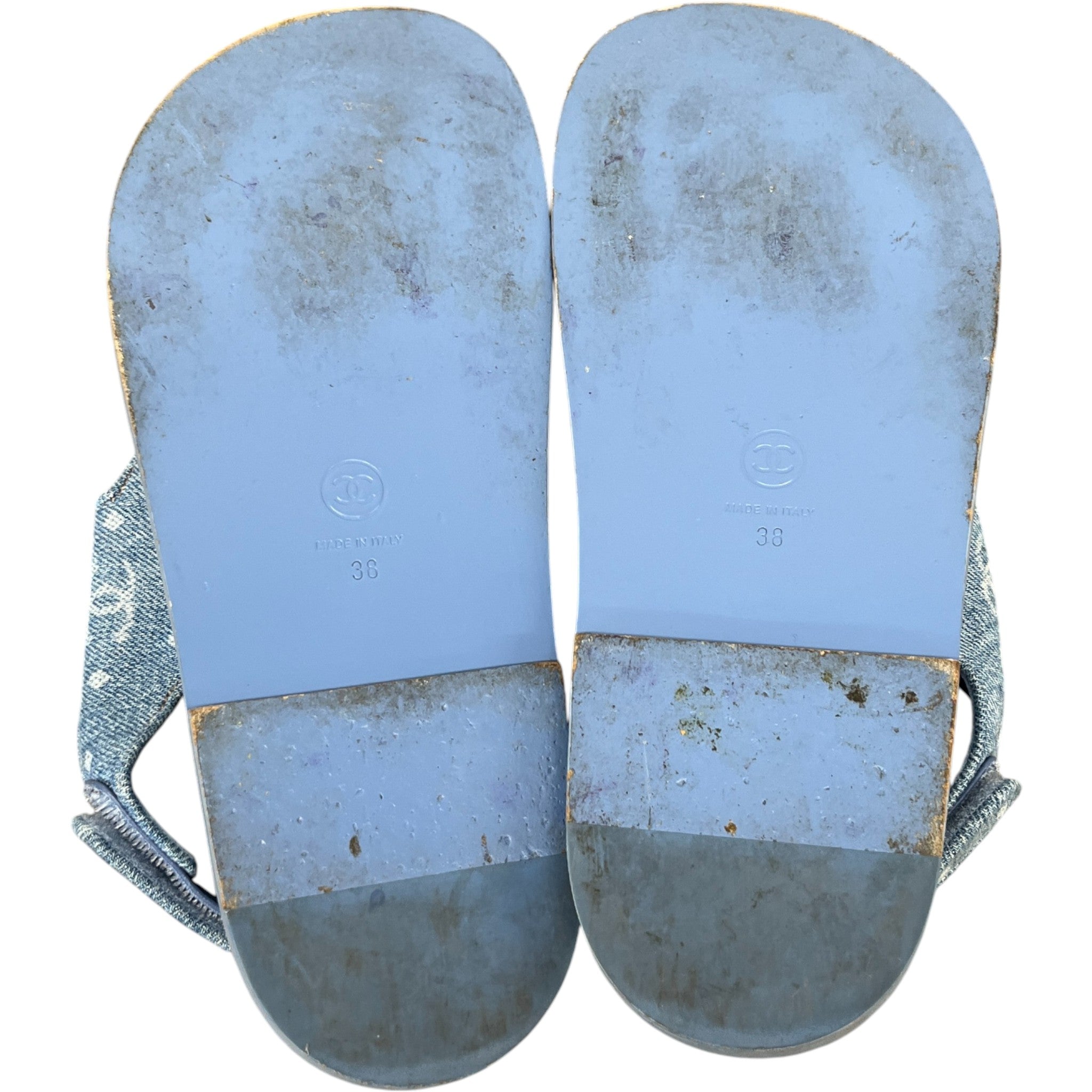 Women's Cc Monogram Dad Sandals Blue Size EU 38 / UK 5