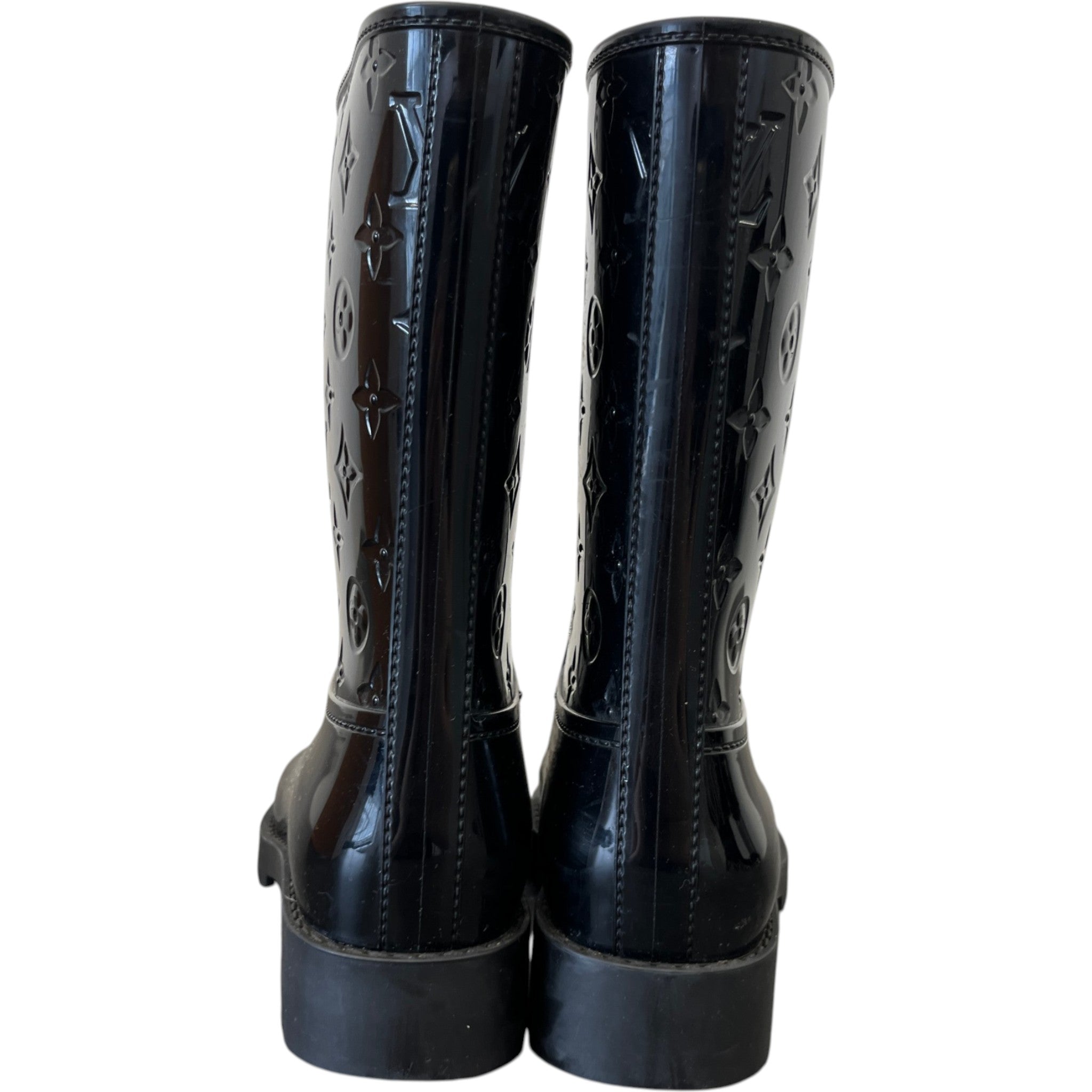 Women's Drops Flat Half Rain Wellies Black Size EU 36 / UK 3