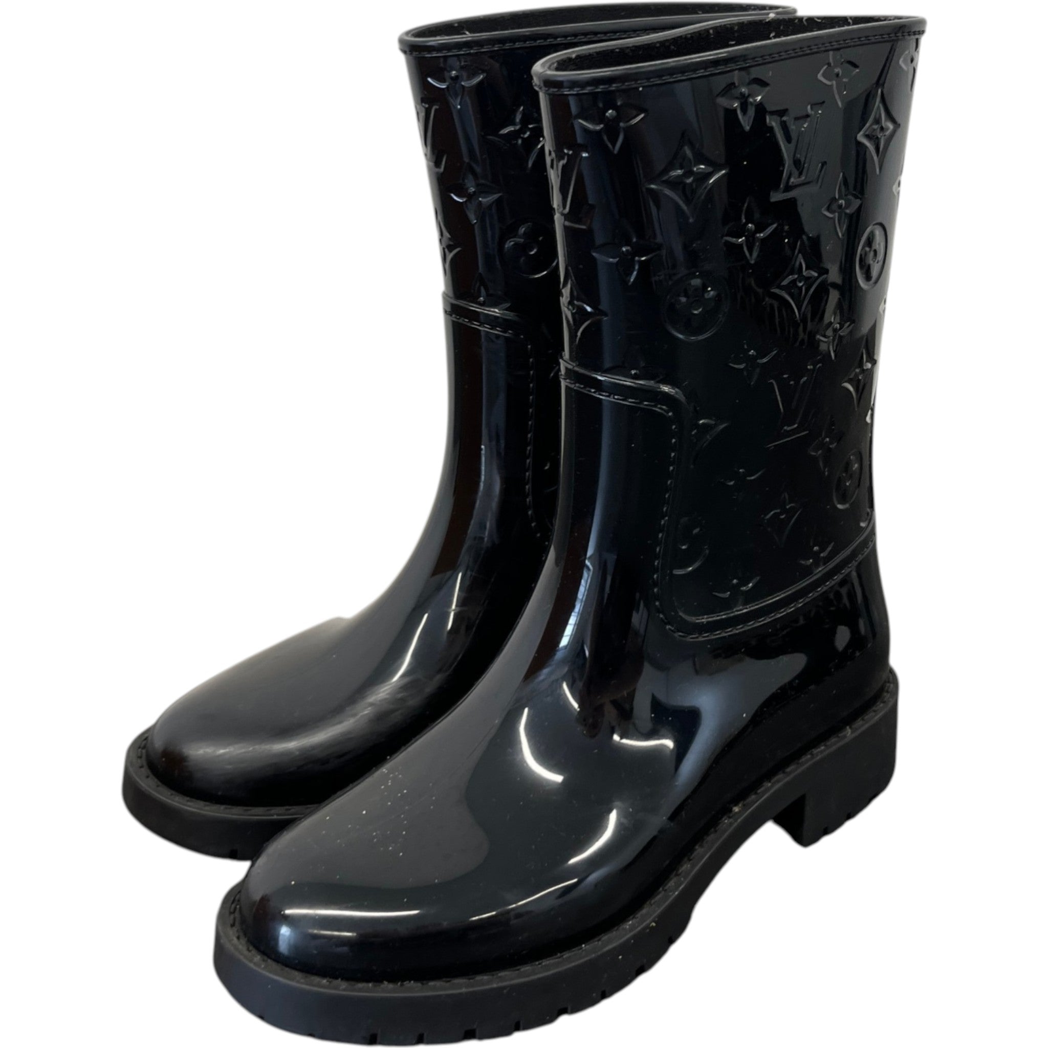 Women's Drops Flat Half Rain Wellies Black Size EU 36 / UK 3