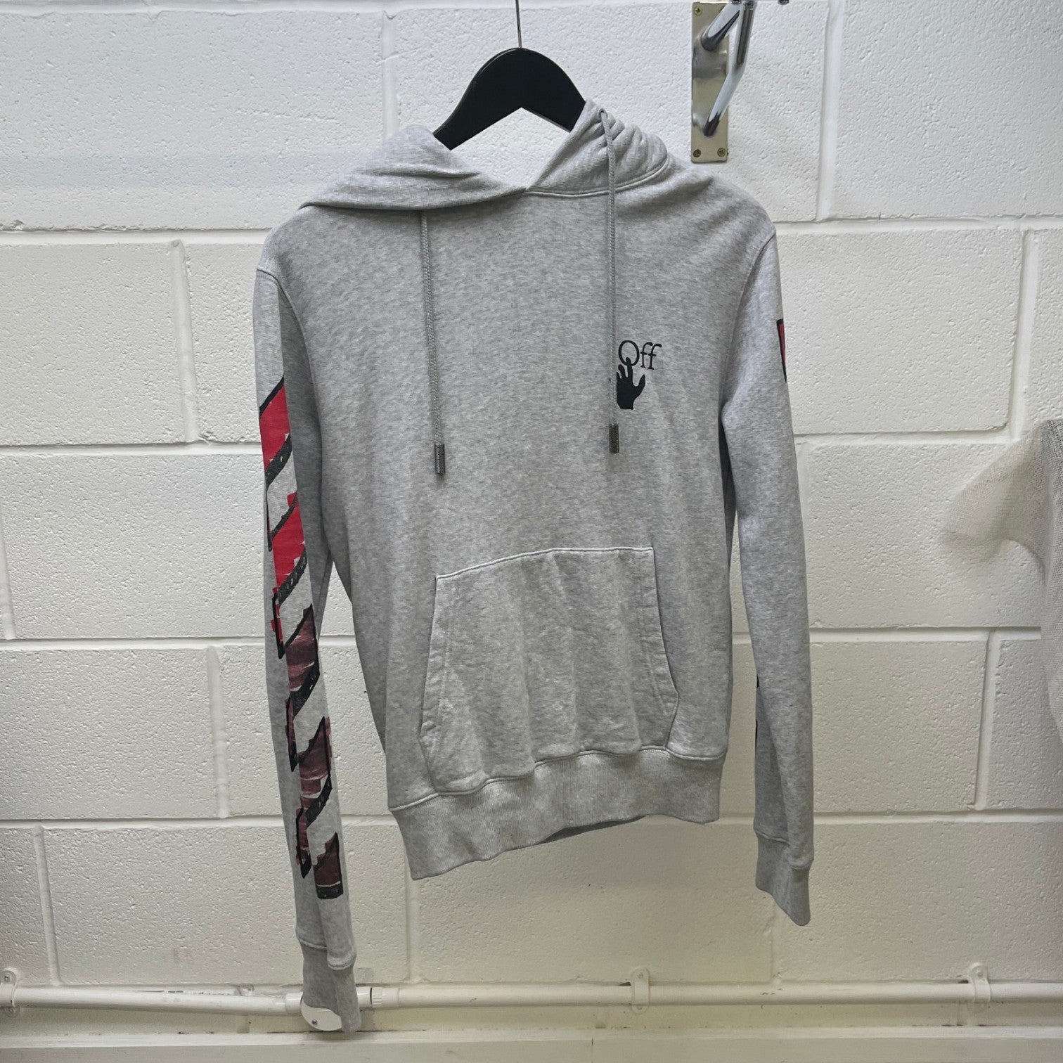 Men's Arrow Logo Hoodie Grey Size XXS