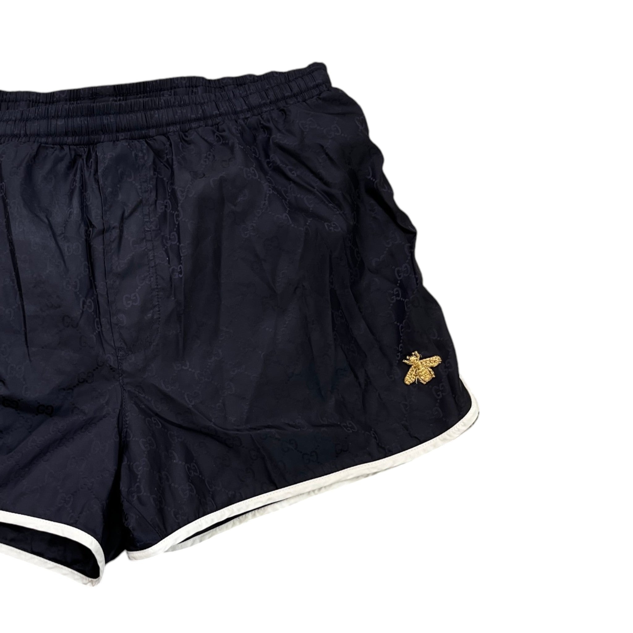 Men's Gg Supreme Bee Swim Shorts Navy Size W32 / IT 48