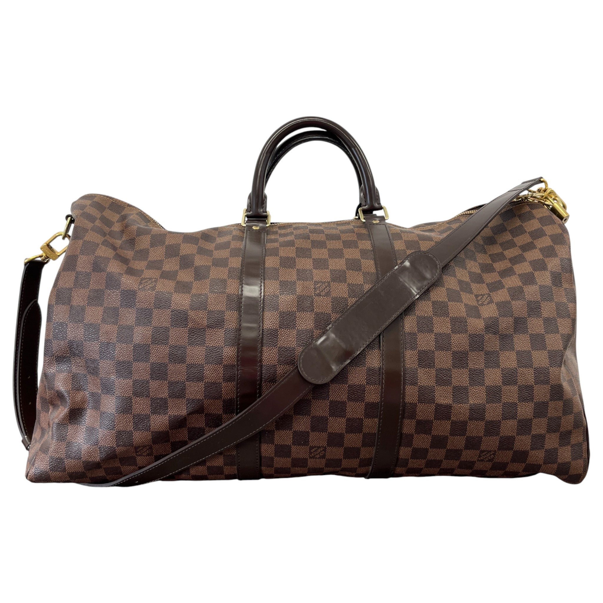 Men's Keepall Bandoulière 55 Damier Ebene Bag Brown