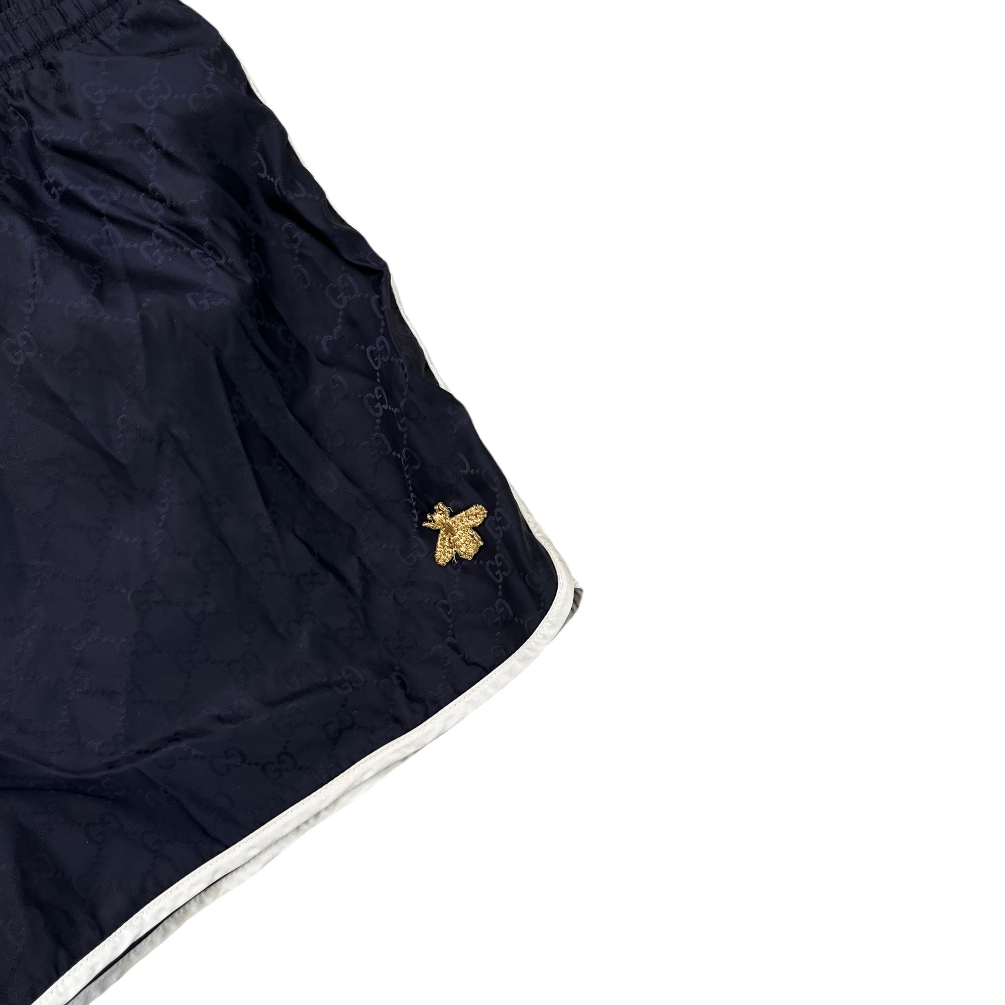 Men's Gg Supreme Bee Swim Shorts Navy Size W32 / IT 48