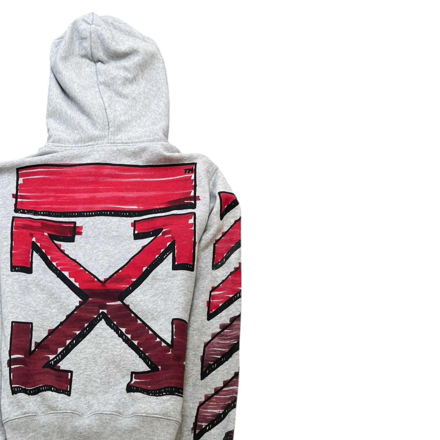 Men's Arrow Logo Hoodie Grey Size XXS