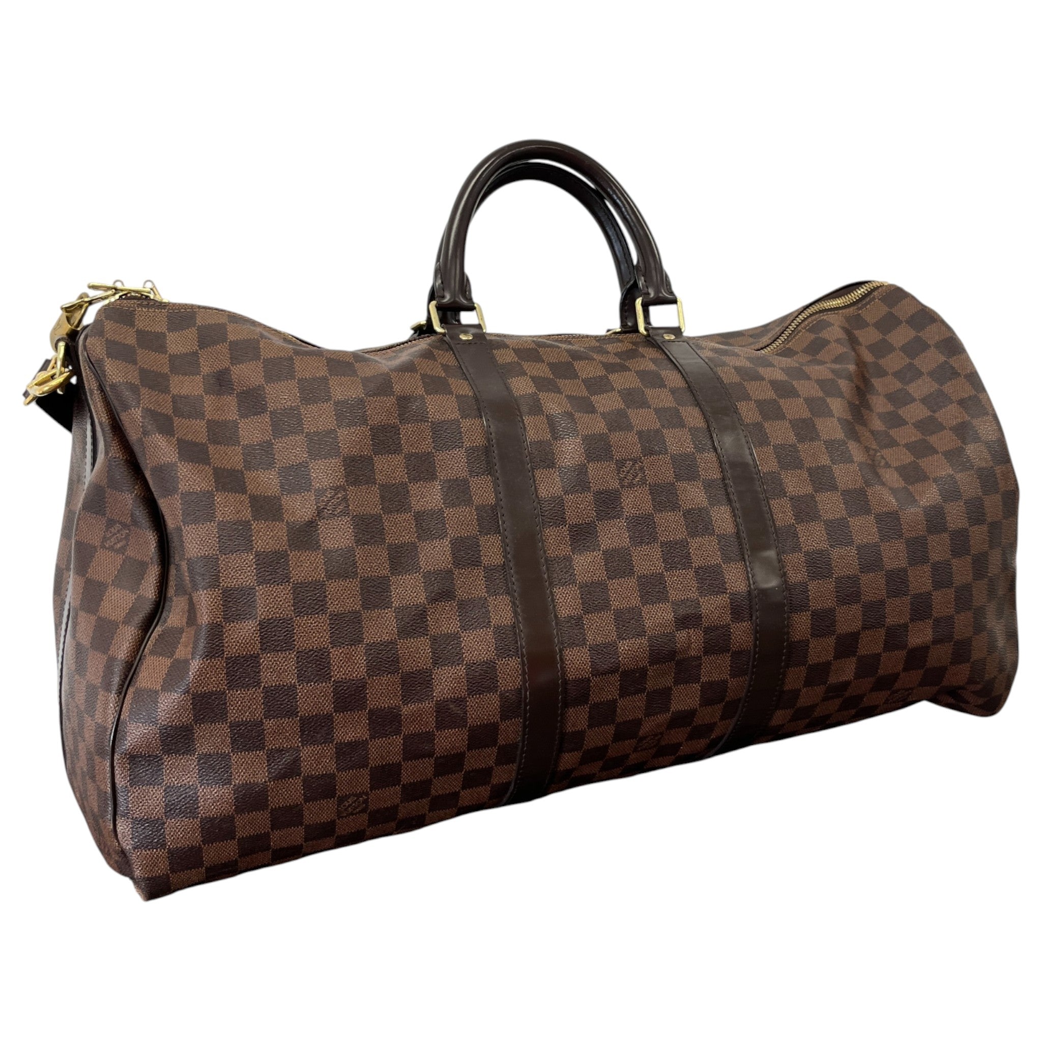 Men's Keepall Bandoulière 55 Damier Ebene Bag Brown