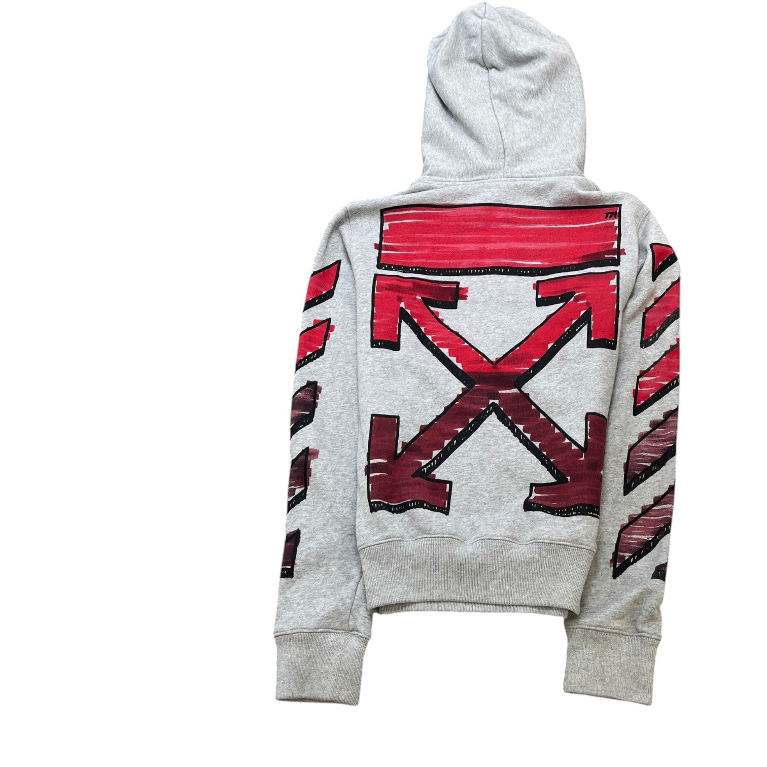 Men's Arrow Logo Hoodie Grey Size XXS
