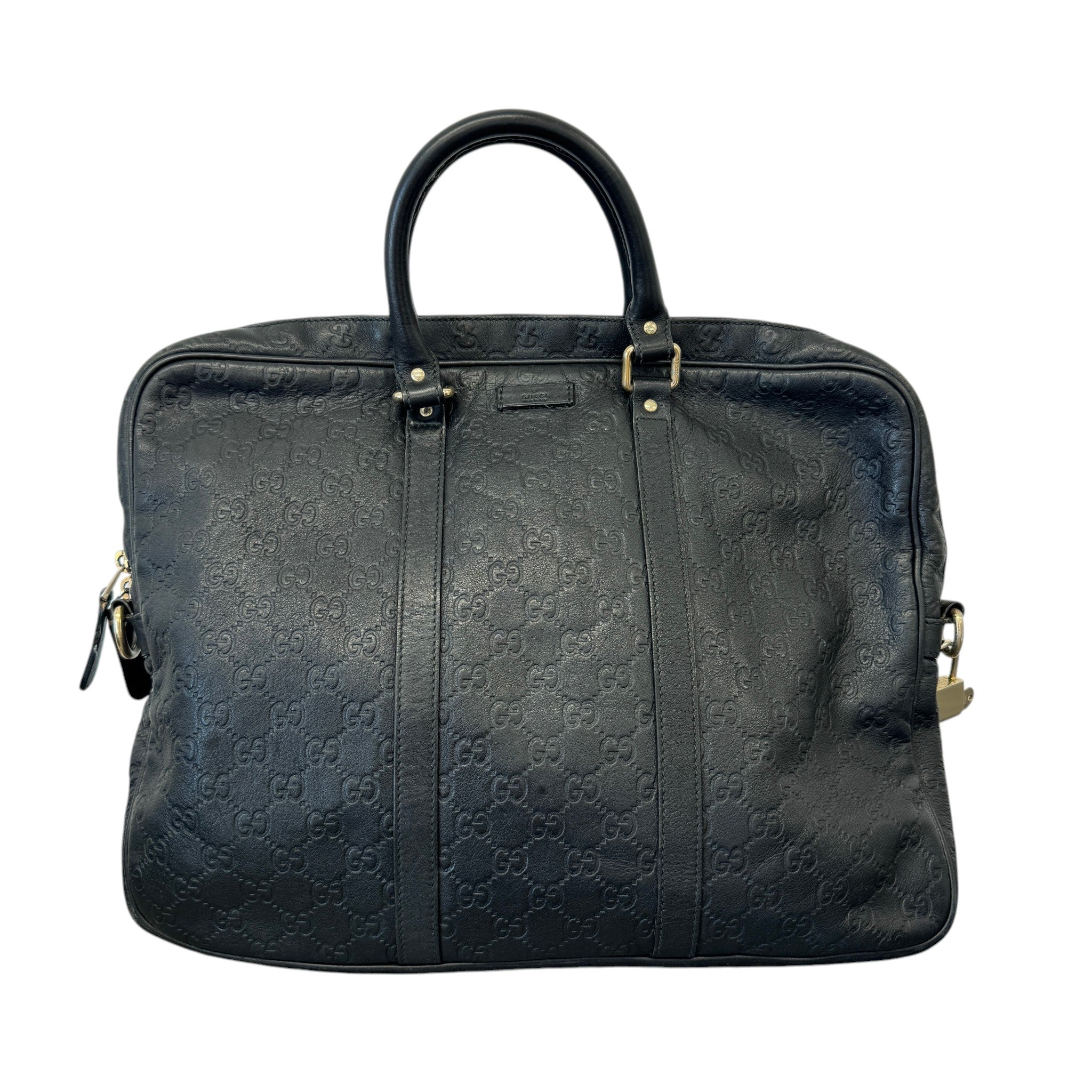 Men's Embossed Gg Briefcase Bag Black