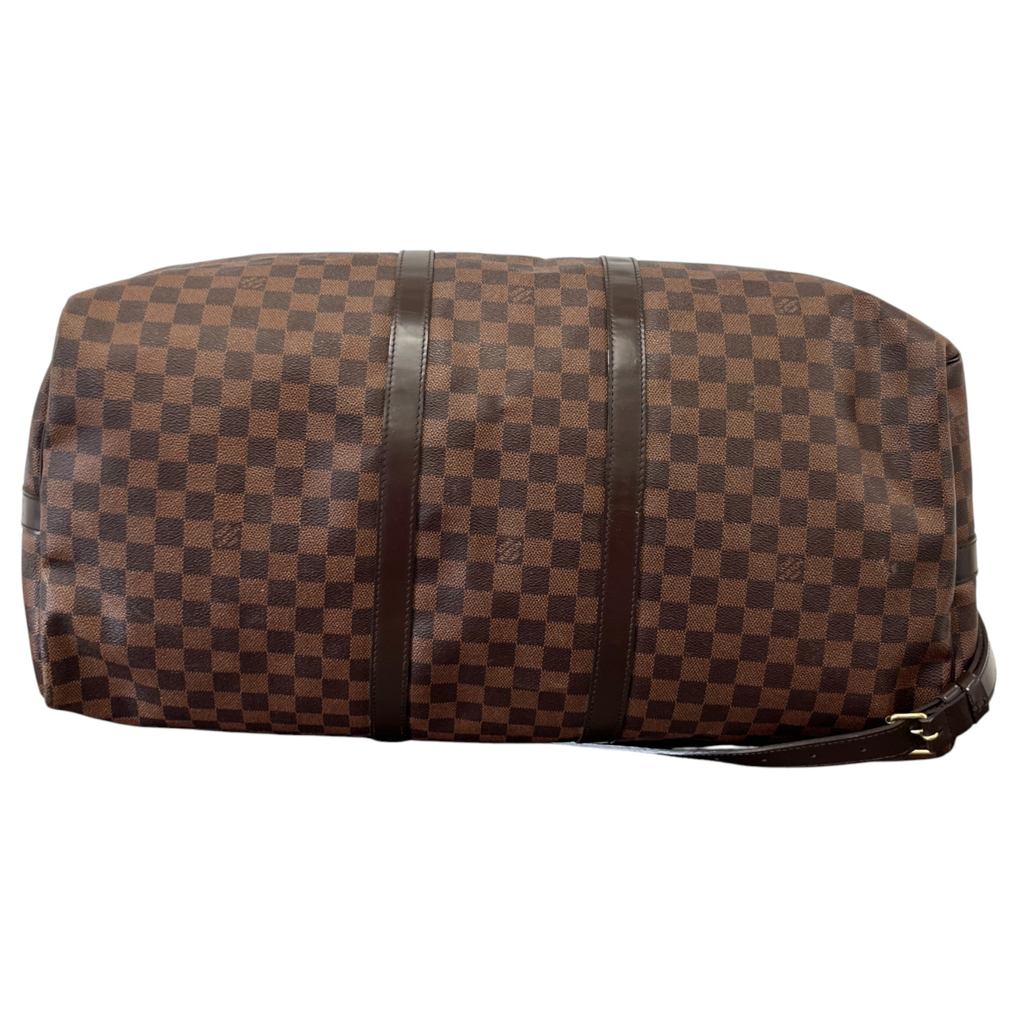 Men's Keepall Bandoulière 55 Damier Ebene Bag Brown