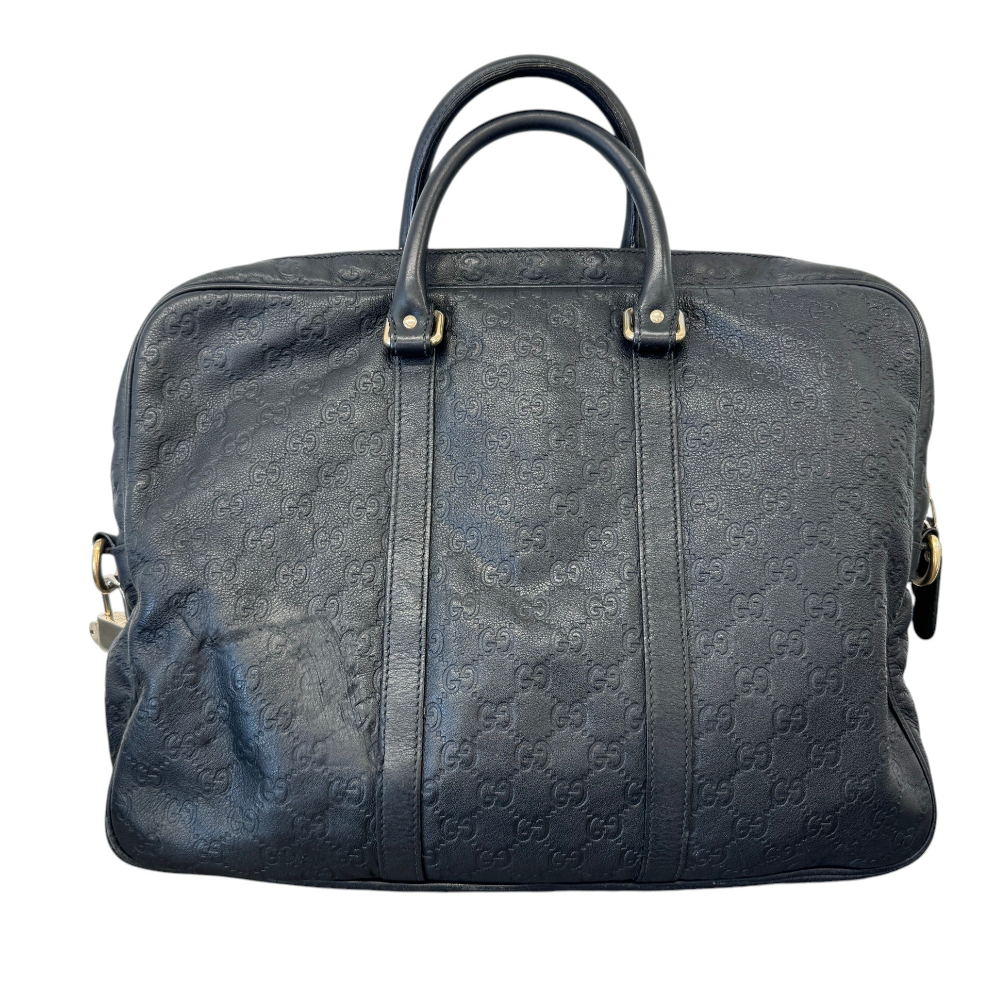 Men's Embossed Gg Briefcase Bag Black