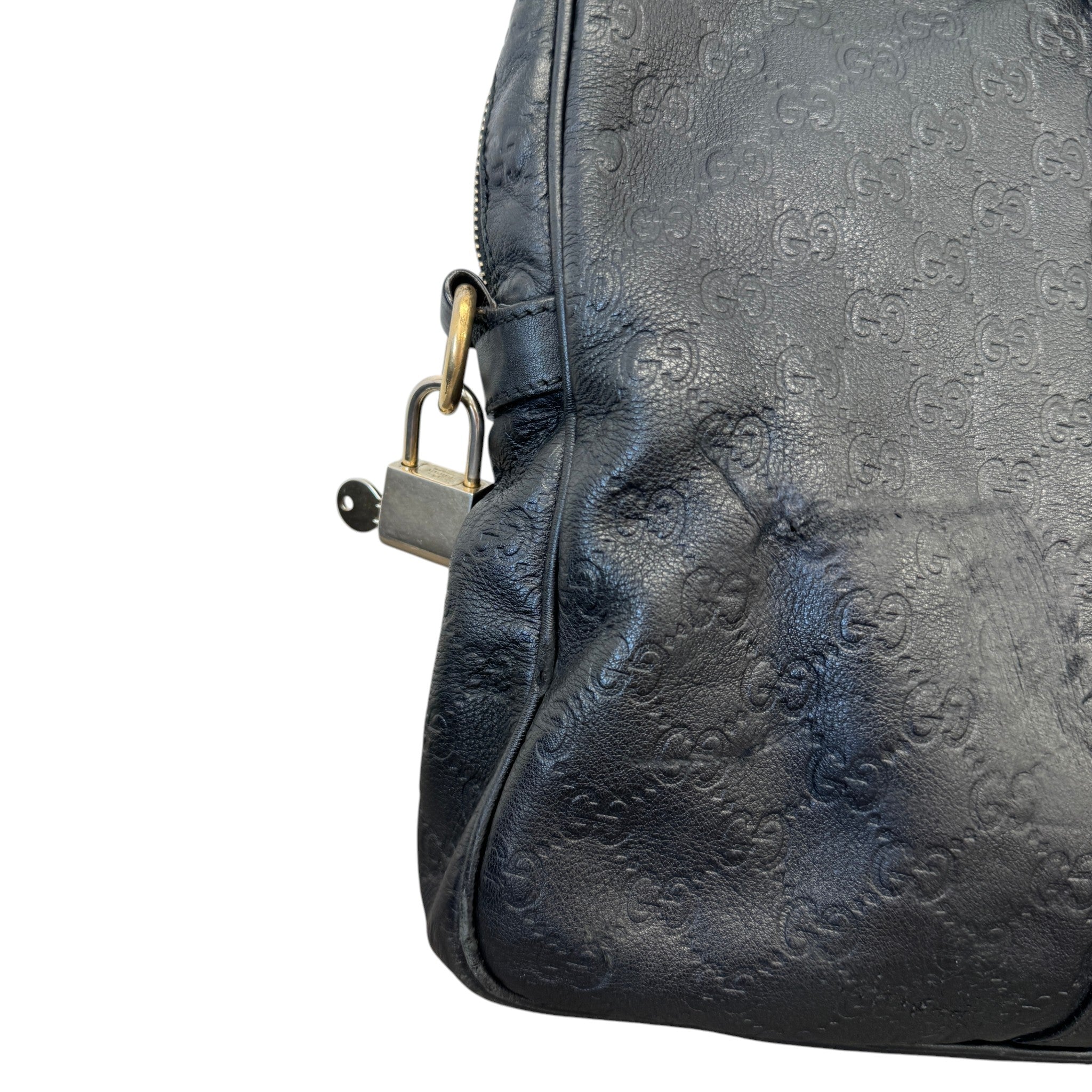 Men's Embossed Gg Briefcase Bag Black