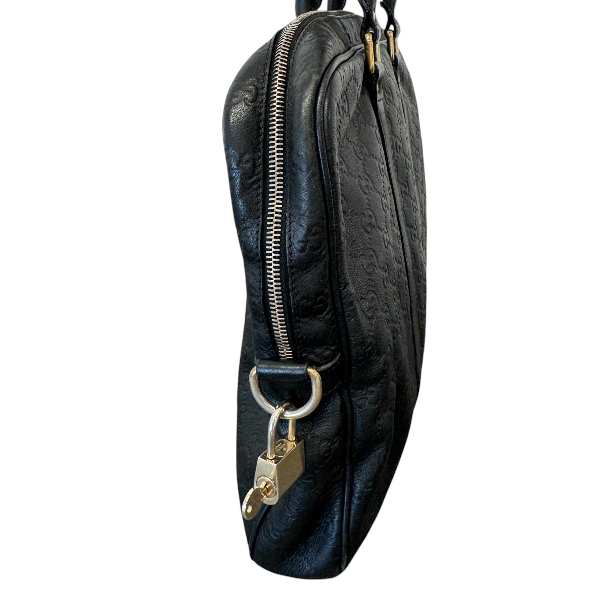 Men's Embossed Gg Briefcase Bag Black