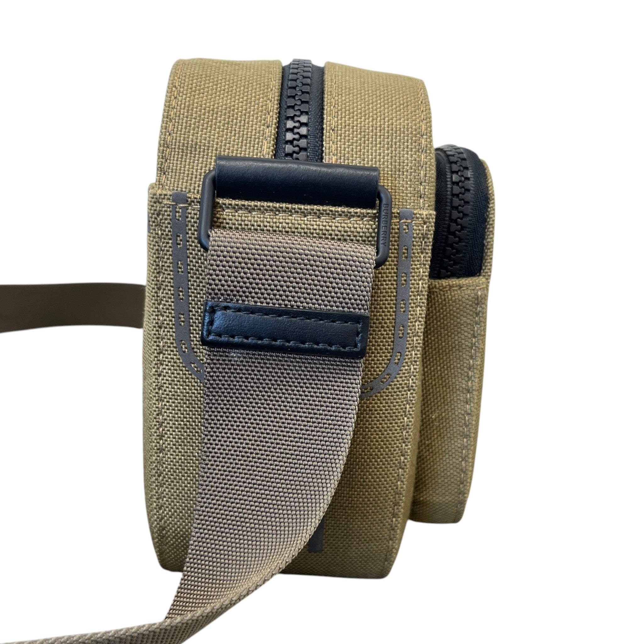 Men's Horseferry Print Nylon Crossbody Bag Khaki
