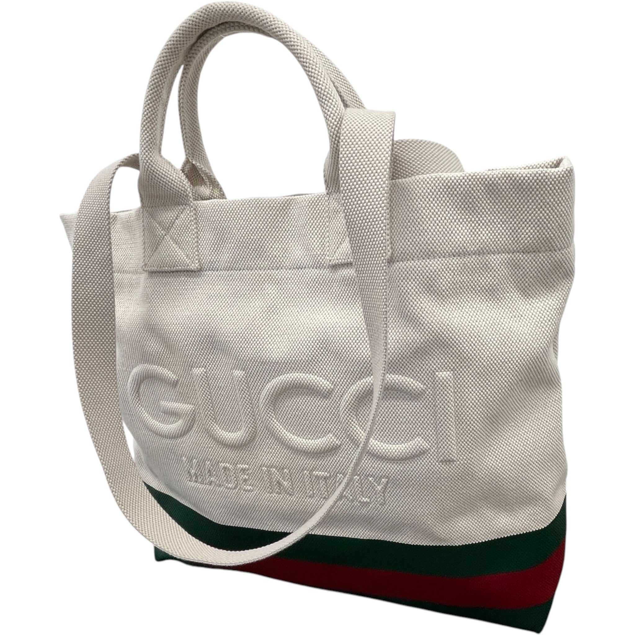 Men's Embossed Logo Tote Bag Beige