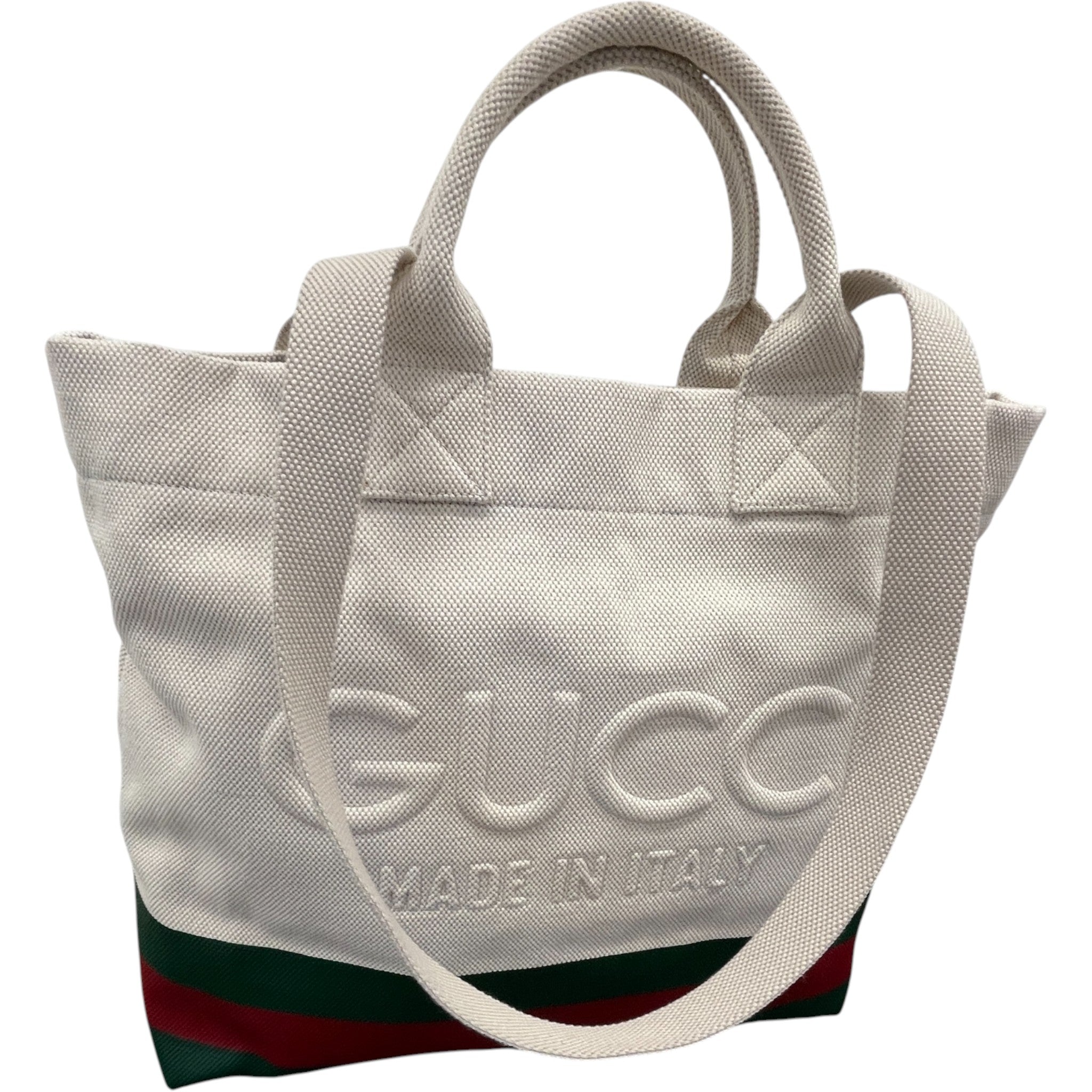 Men's Embossed Logo Tote Bag Beige