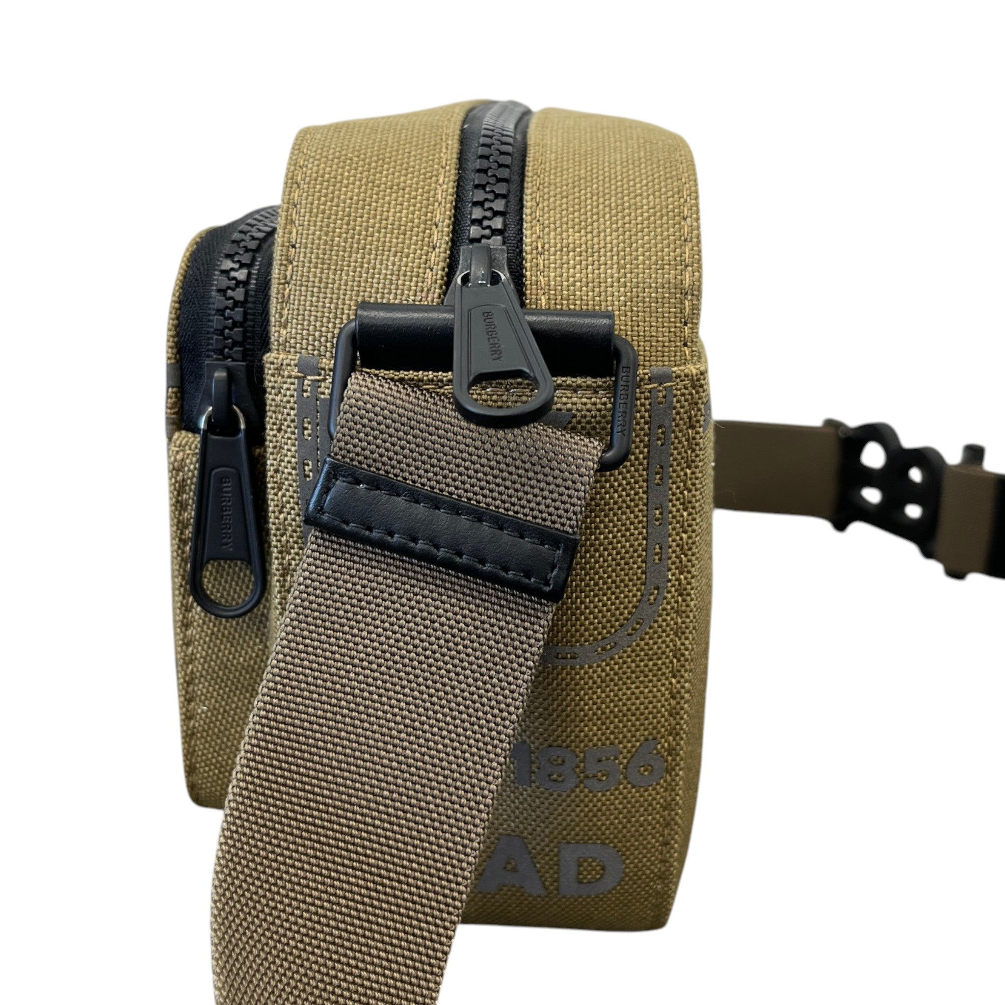 Men's Horseferry Print Nylon Crossbody Bag Khaki