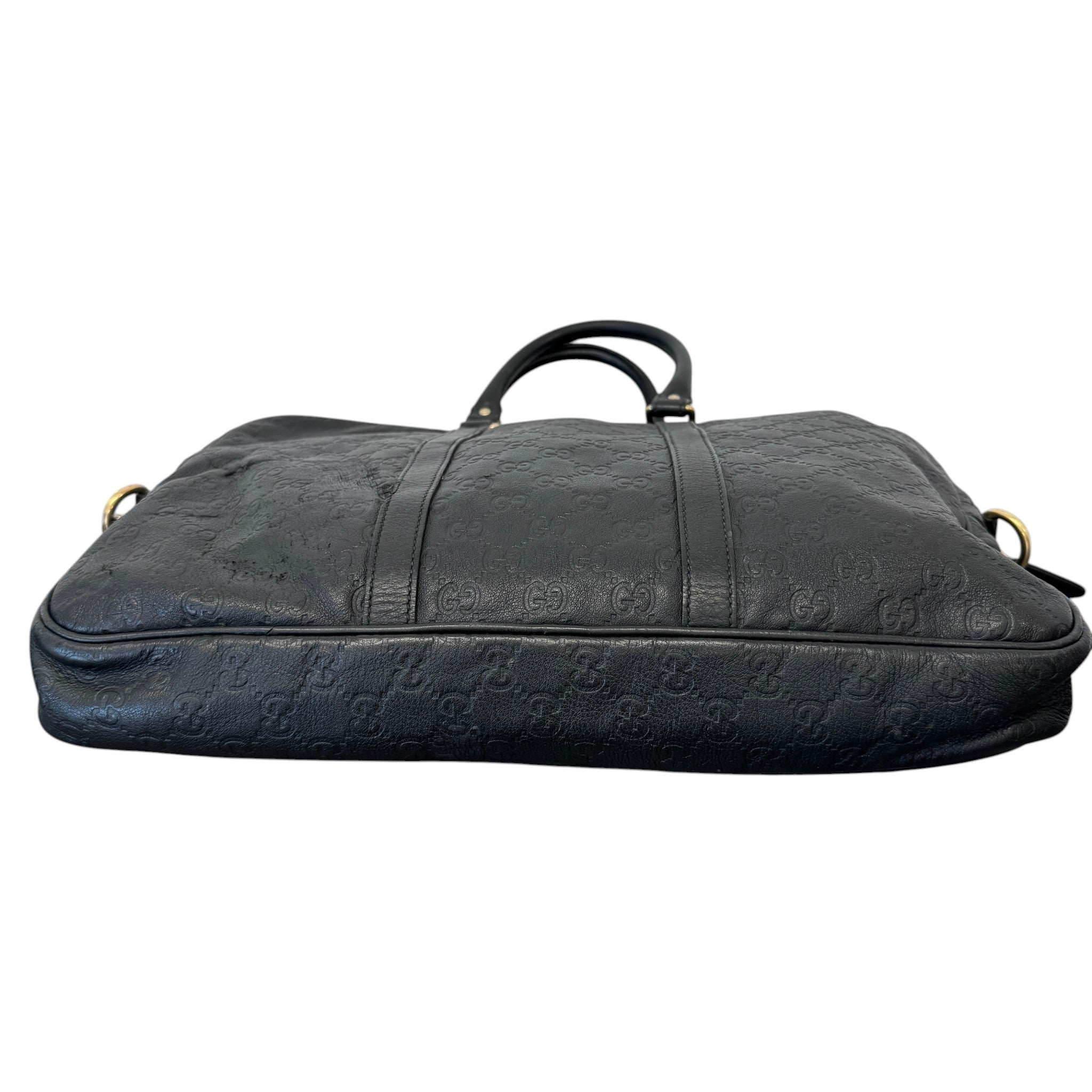 Men's Embossed Gg Briefcase Bag Black