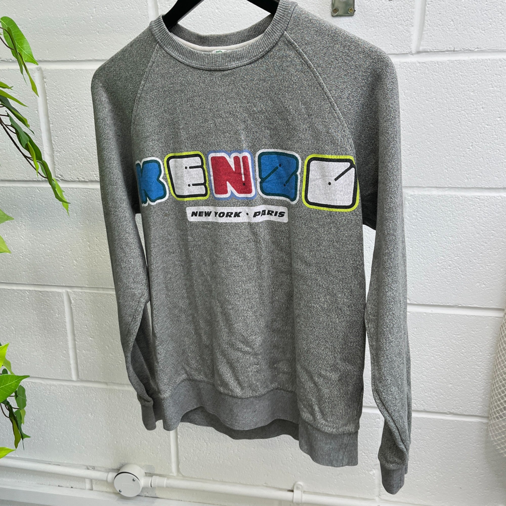 Men's Logo Print Sweatshirt Grey Size XS