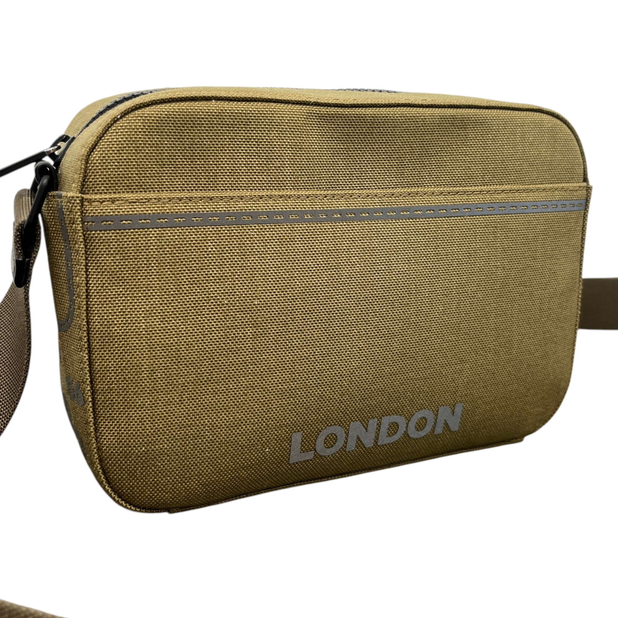 Men's Horseferry Print Nylon Crossbody Bag Khaki