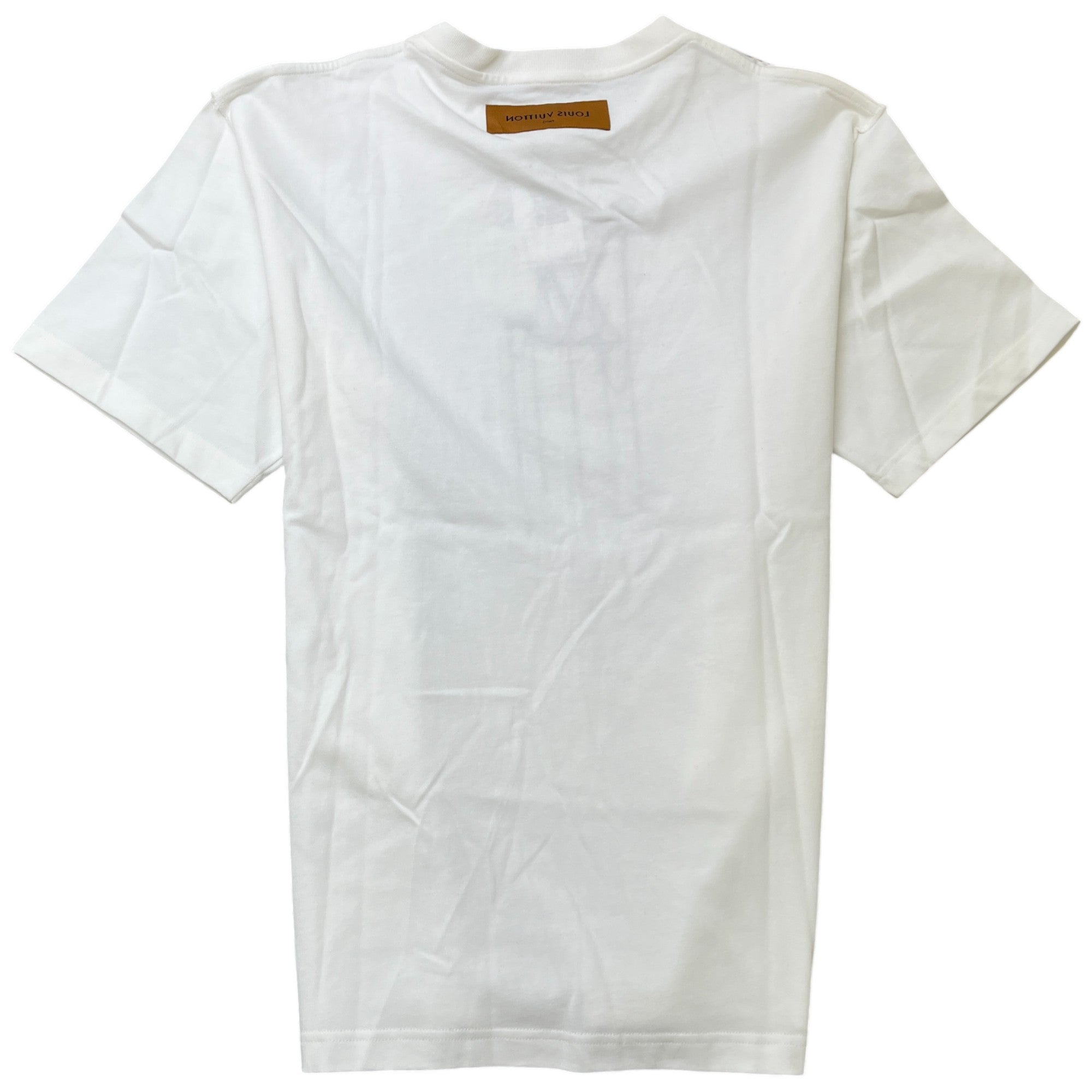 Men's Embroidered Pendant Logo T-Shirt White Size XL