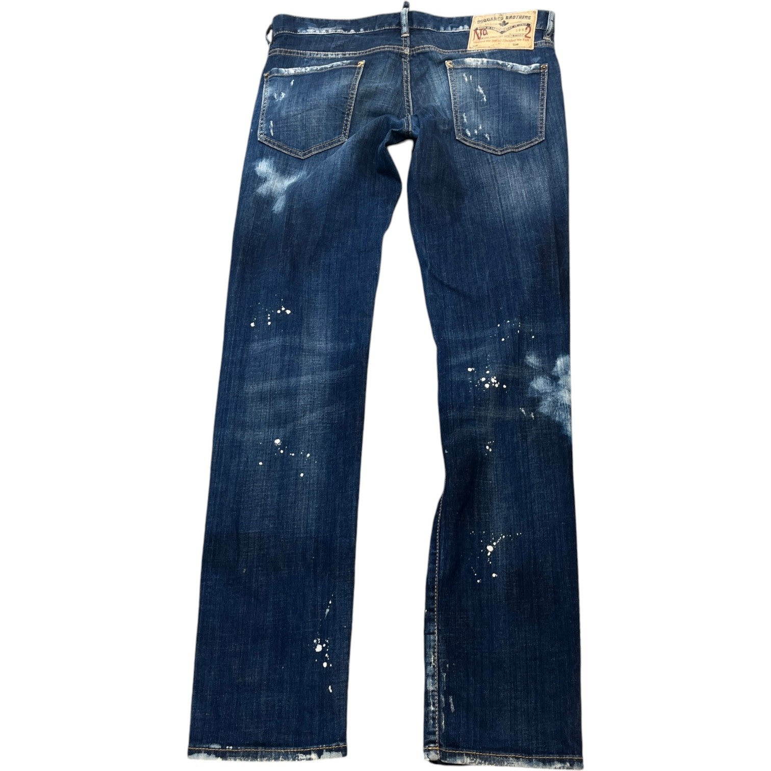 Men's Distressed Splatter Jeans Blue Size IT 50 / UK 34