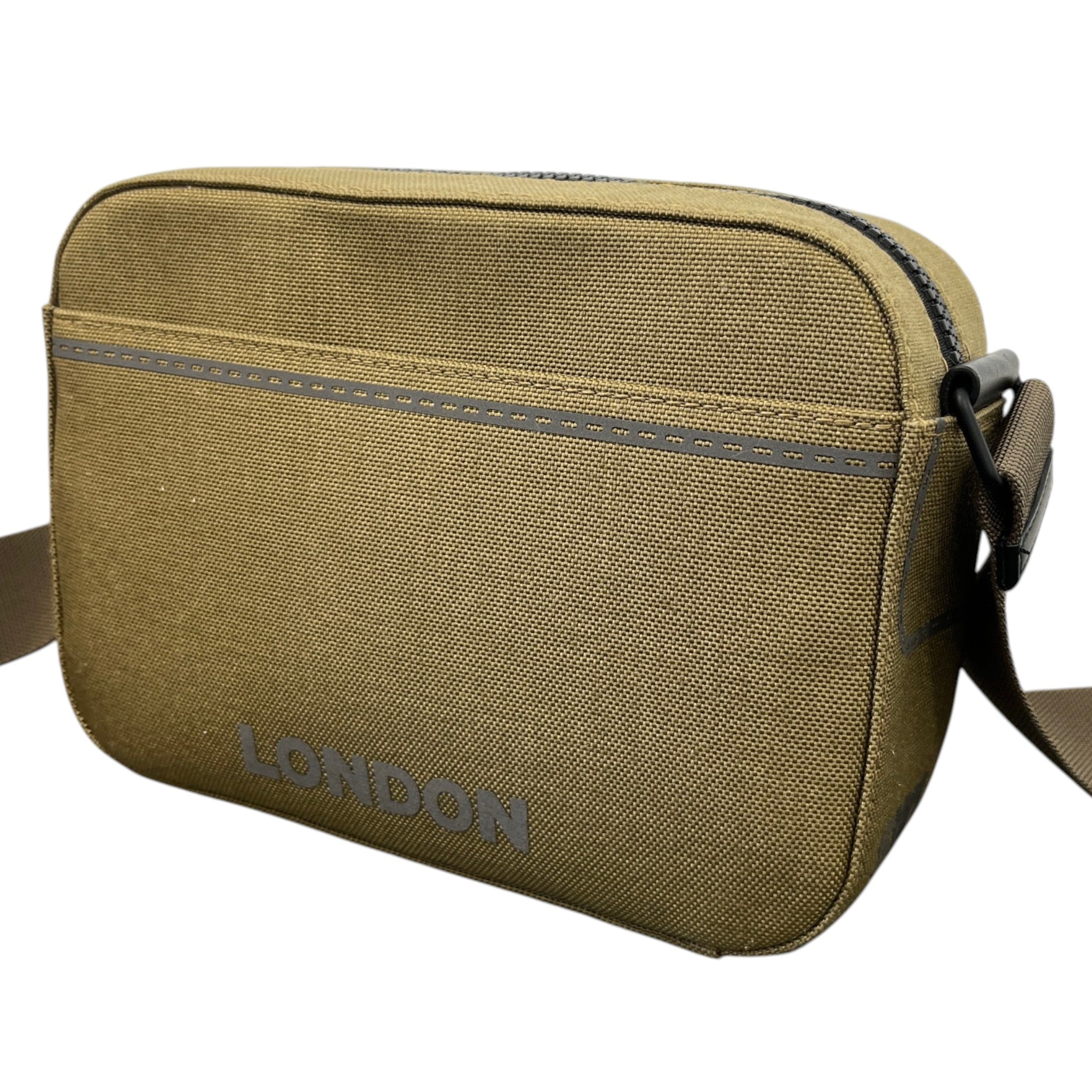 Men's Horseferry Print Nylon Crossbody Bag Khaki