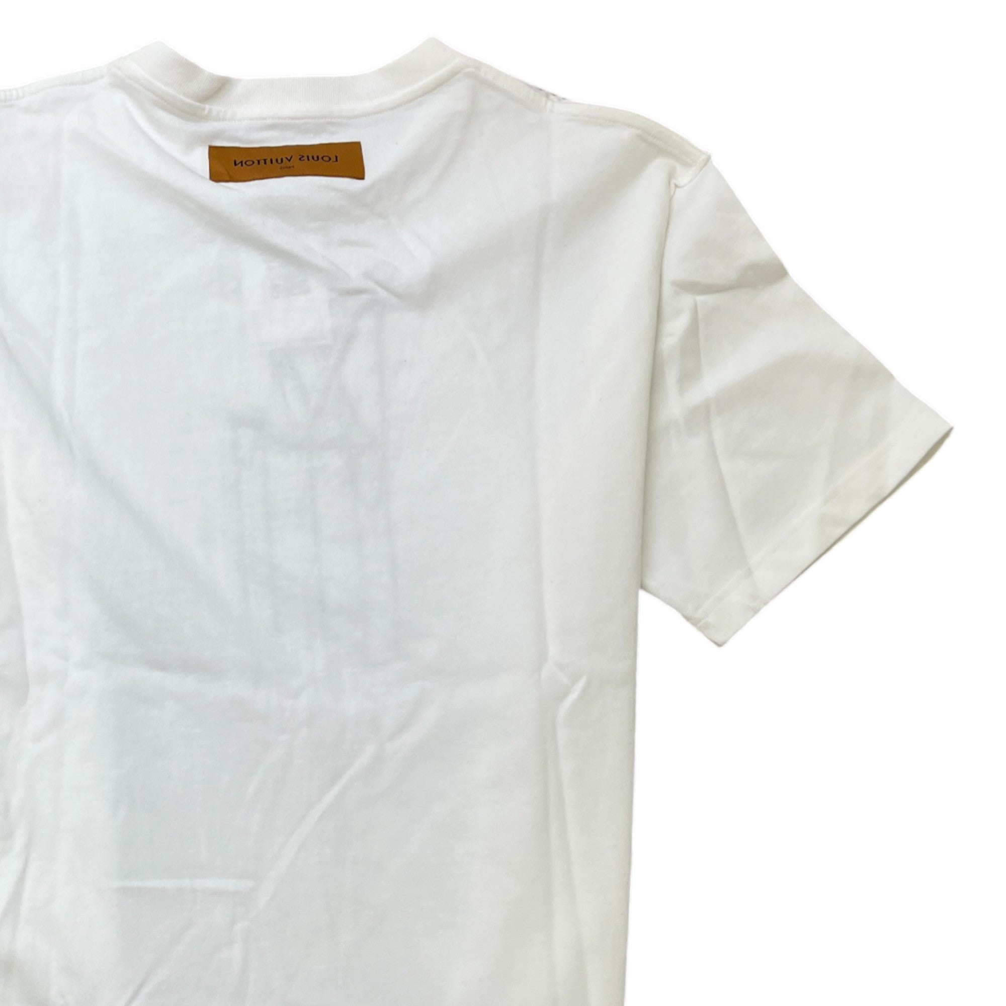 Men's Embroidered Pendant Logo T-Shirt White Size XL