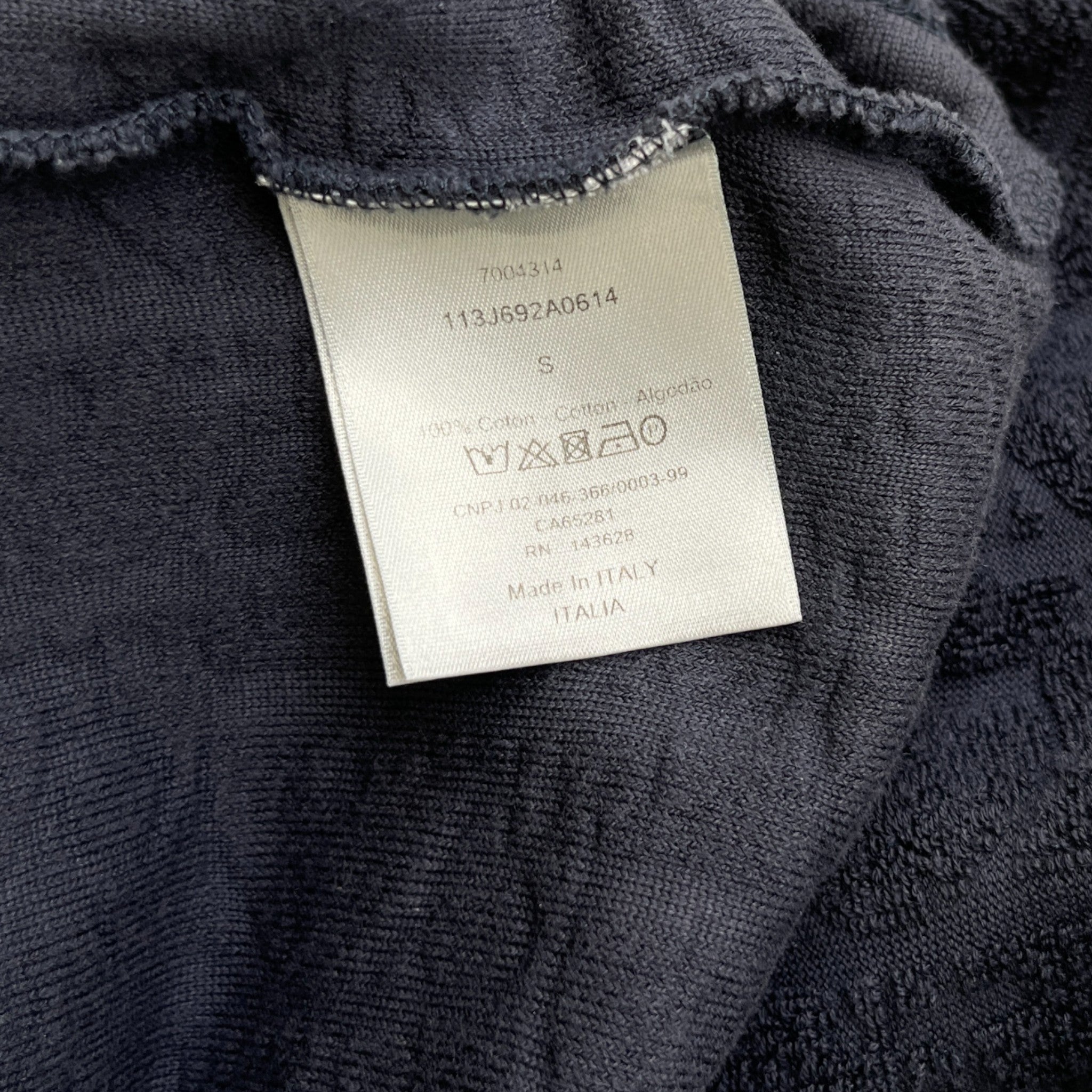 Men's Oblique Towelling T-Shirt Navy Size S