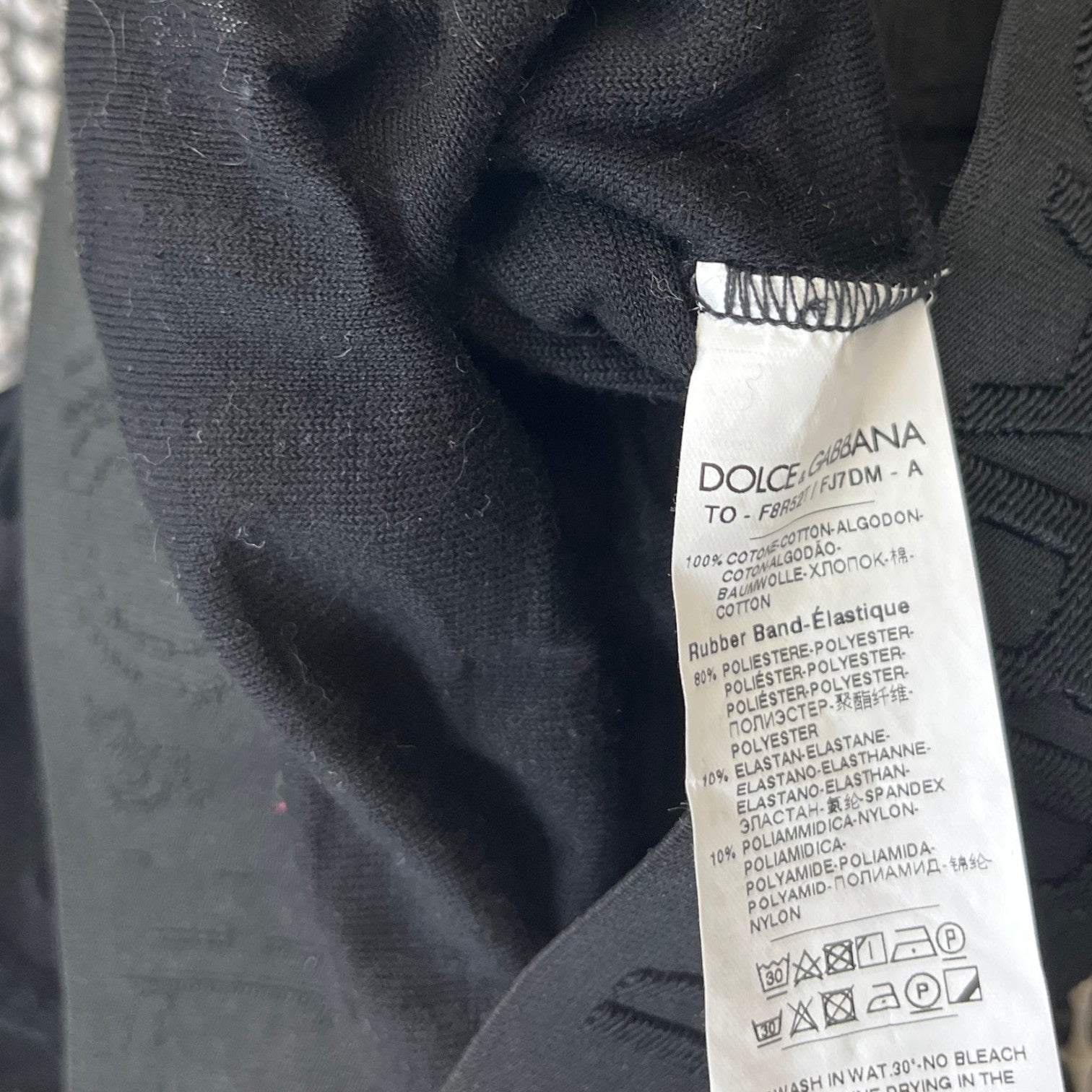 Women's Laser Cut Dg Logo Pattern Top Black Size XS