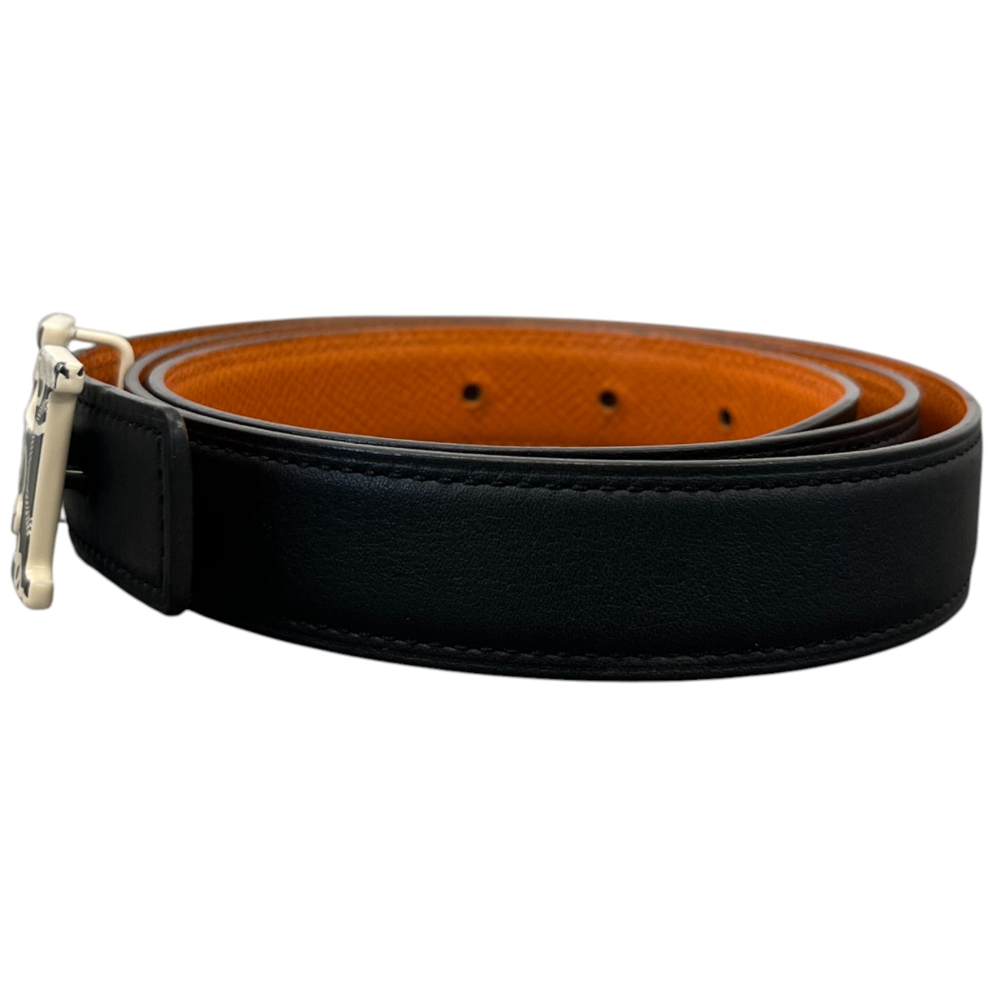 Women's Reversible H Belt Black Size Waist 28"