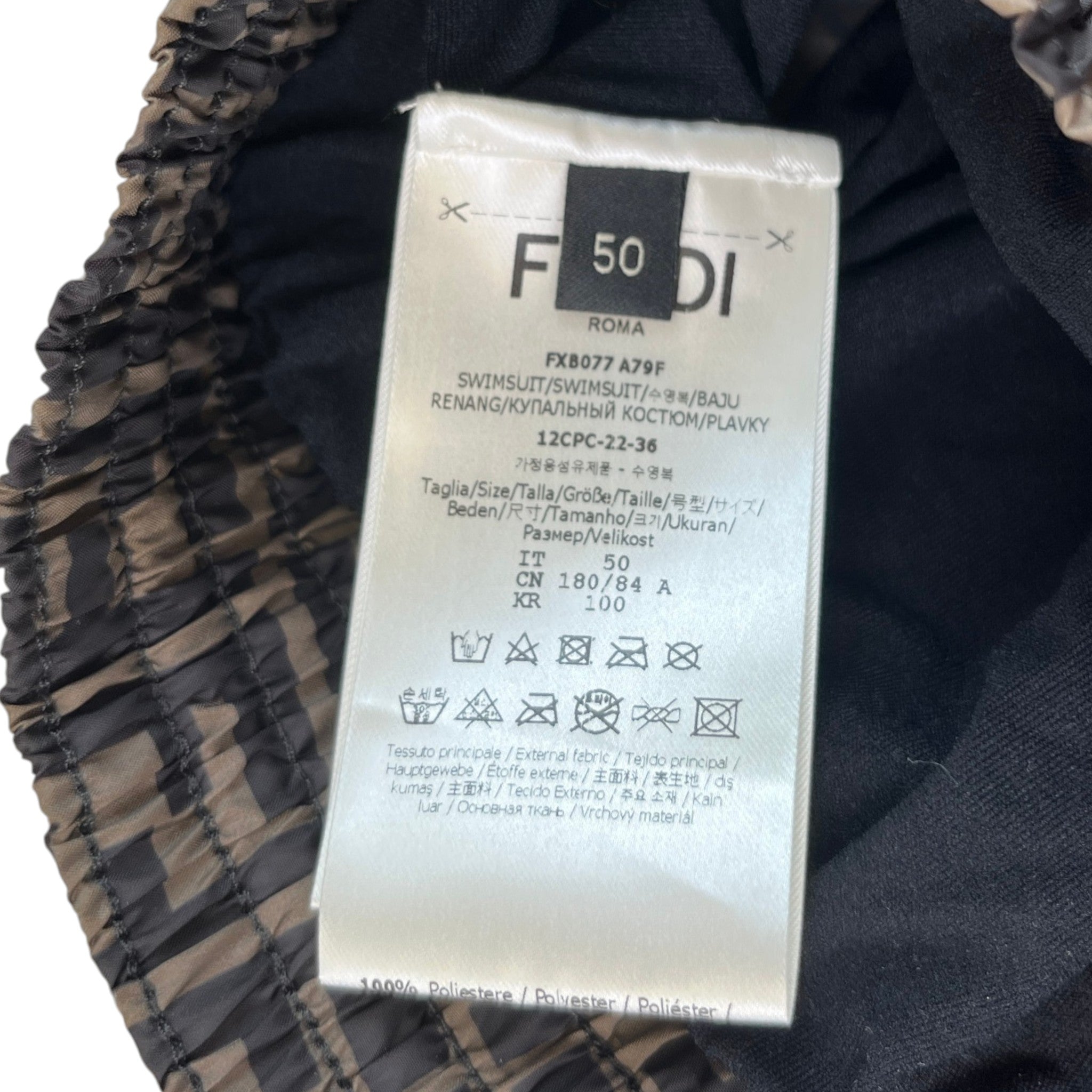 Men's Zucca Monogram Swim Shorts Beige Size W34 / IT 50